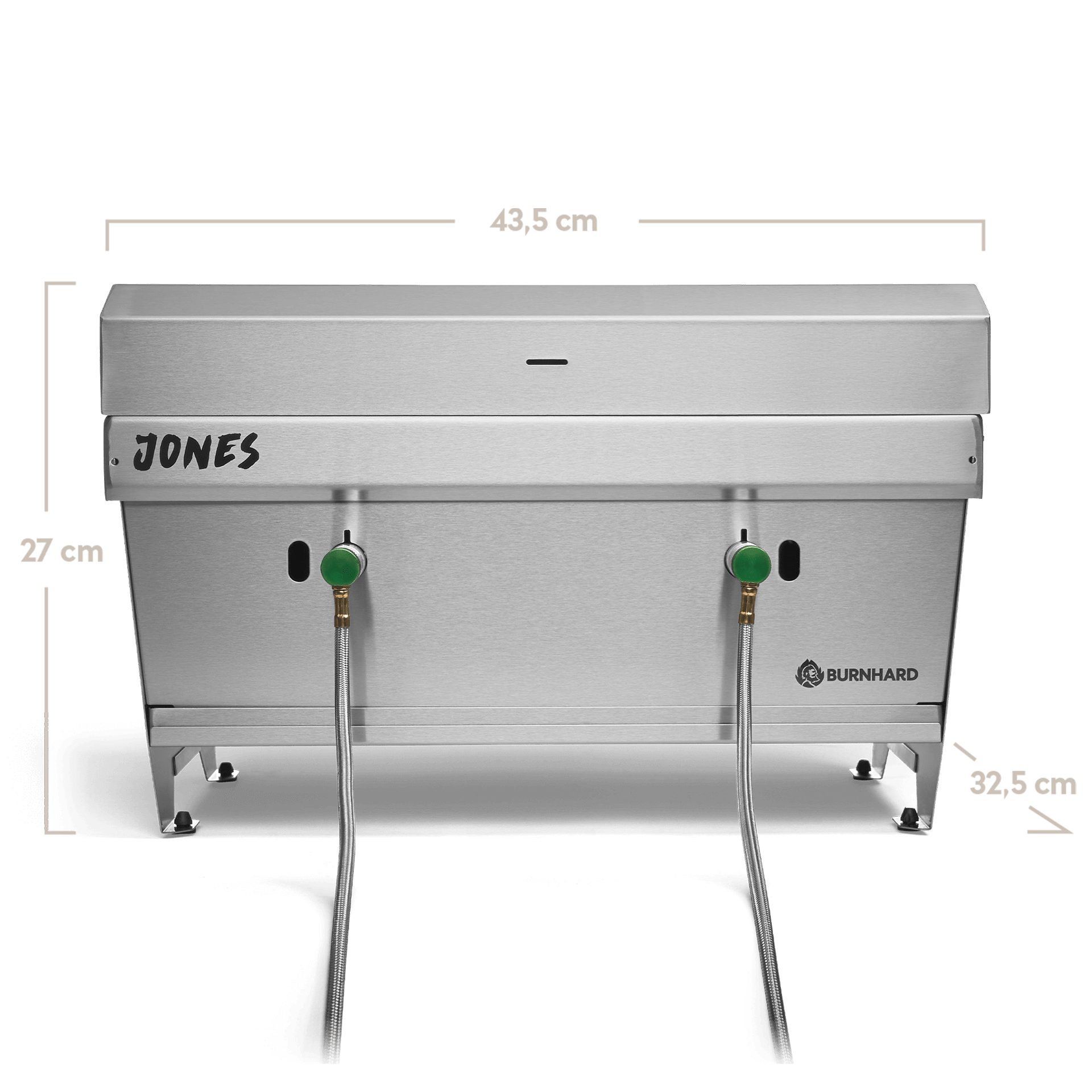 BURNHARD® Gasgrill Camping JONES Edelstahl Klappgrill mit Deckel 2-Brenner 6,4 kW, inkl. Transporttasche mit Rucksackfunktion und Multitool, Faltgrill ideal für Camping, #945835