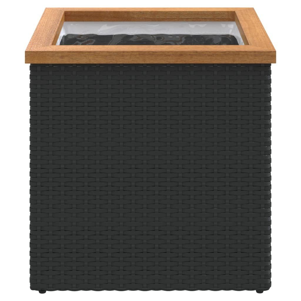 vidaXL Blumentopf Pflanzkübel Schwarz 40x40x40 cm Poly Rattan (1 St)