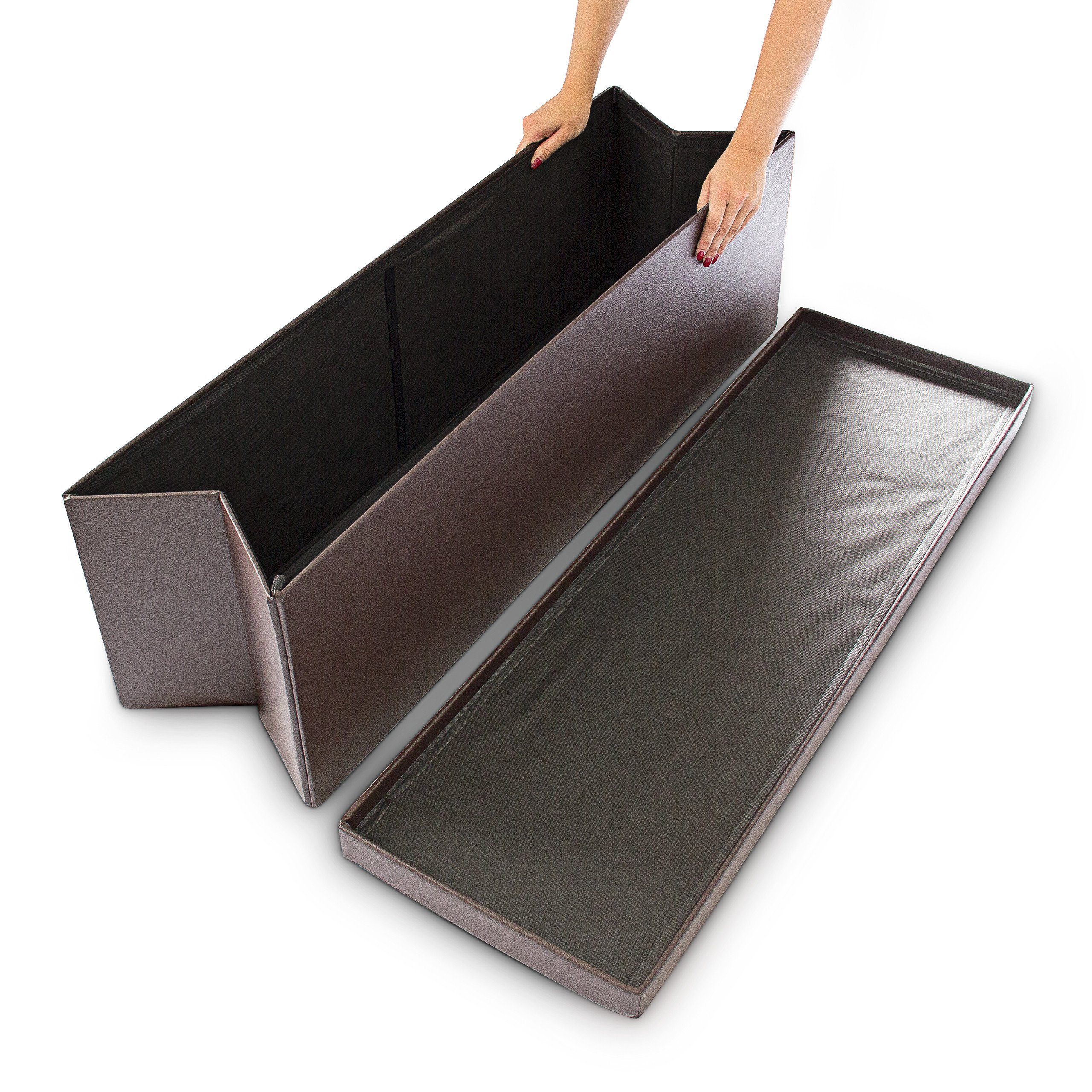 relaxdays Sitzbank Faltbare Sitzbank aus Kunstleder, braun