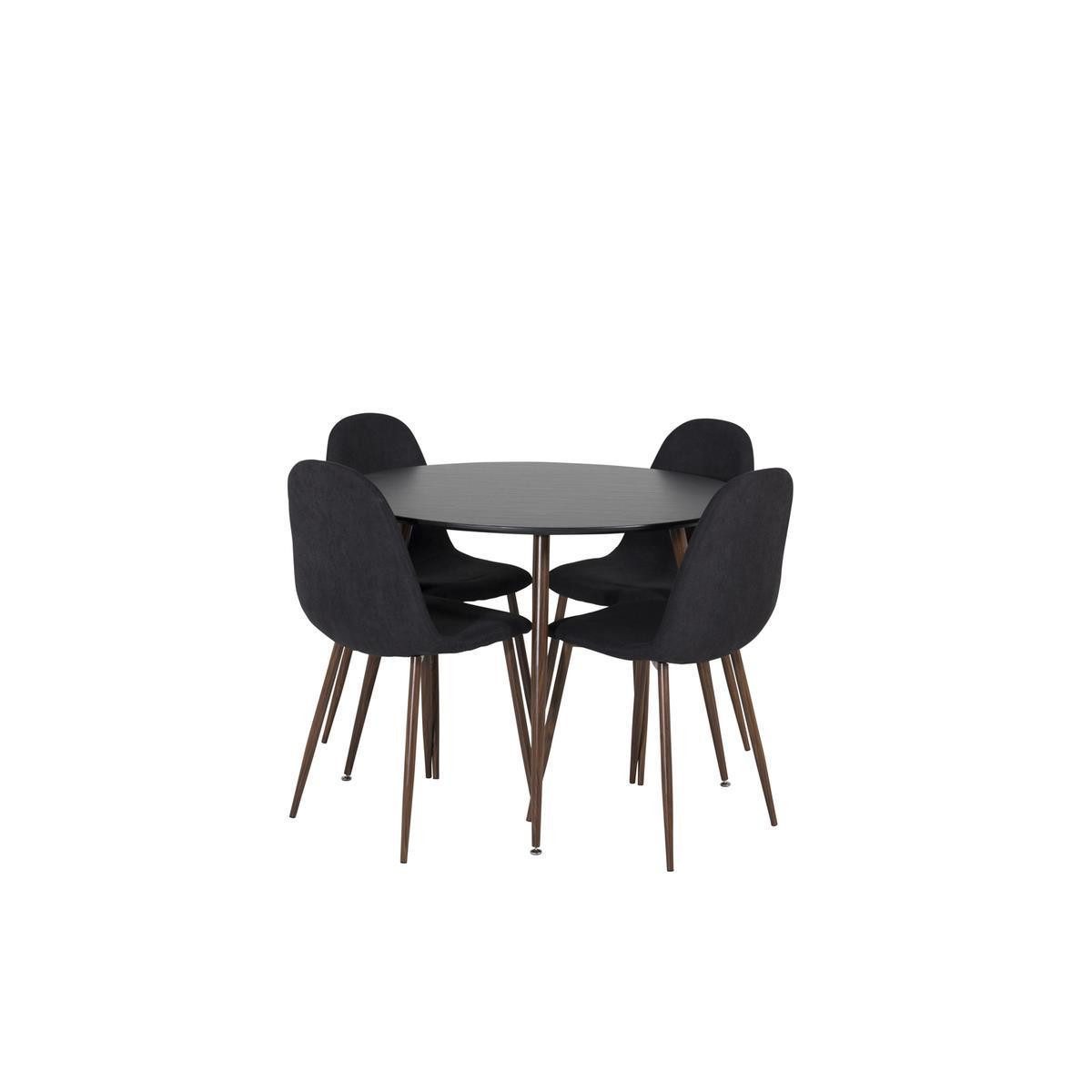 BOURGH Essgruppe PLAZA Essgruppe in modernem Design - Runder Esstisch mit 4 Stühlen