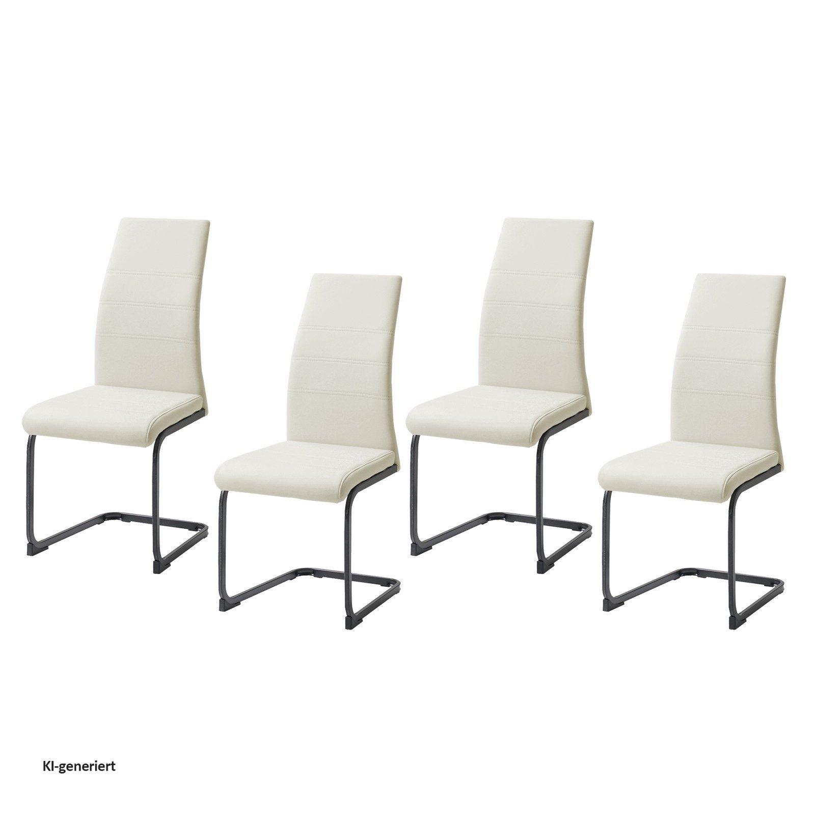HTI-Living Esszimmerstuhl Esszimmerstuhl 4er Set PU Beige Sally P (Stück, 4 St), Freischwinger Kunstleder