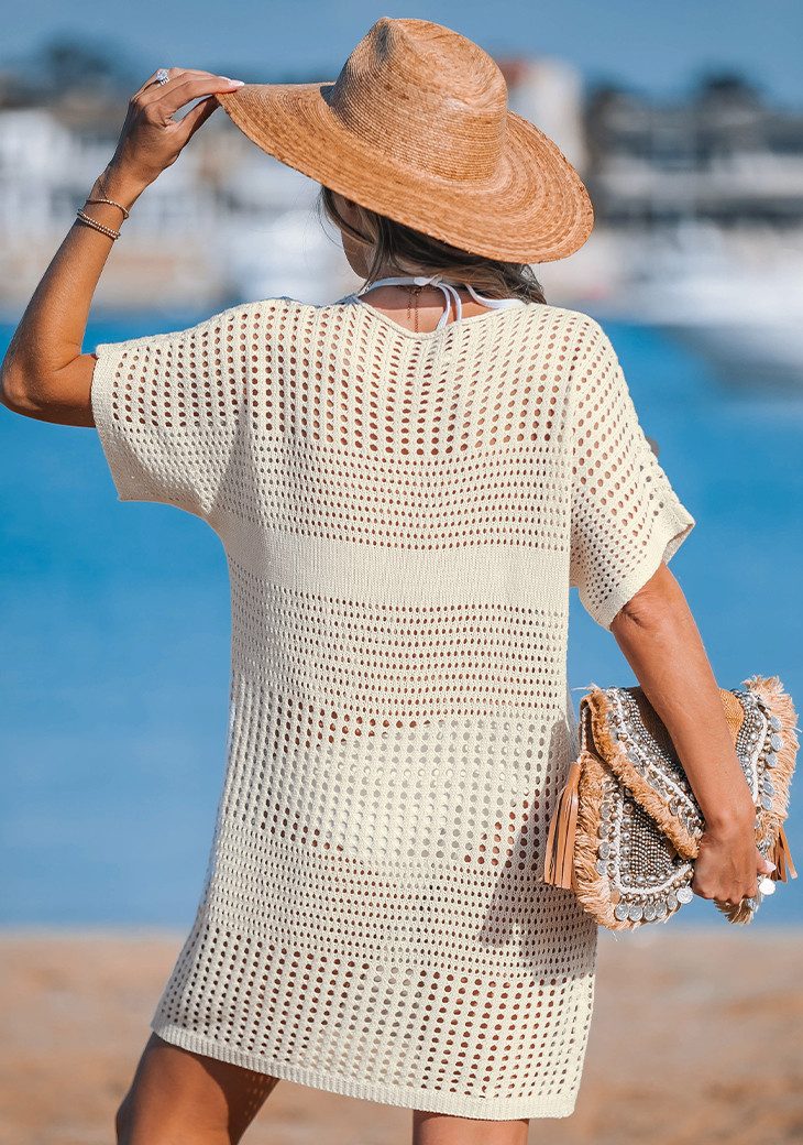 Cupshe Strandkleid Gehäkeltes Kurzarm-Überkleid günstig online kaufen