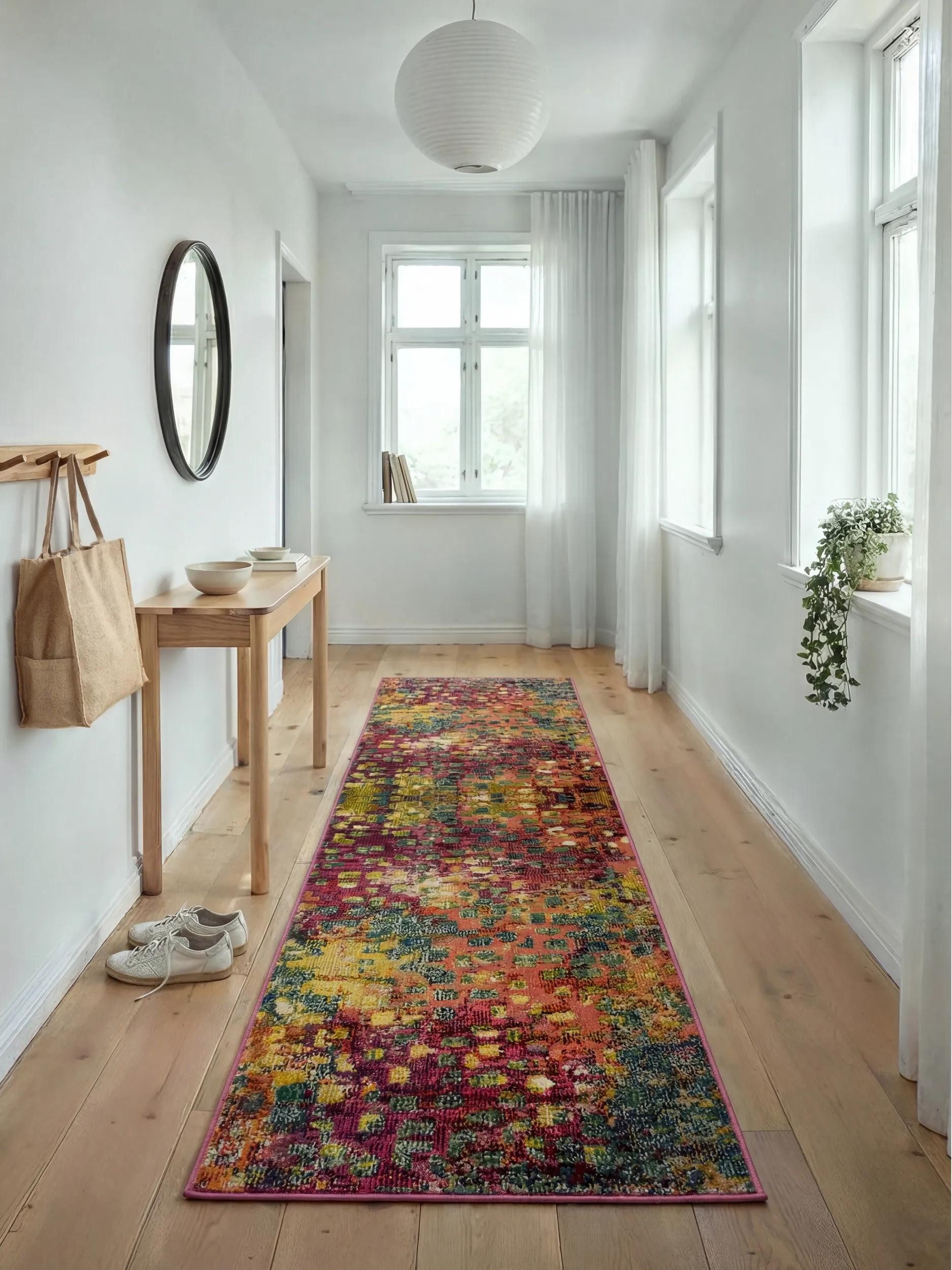 benuta Teppich Casa, rechteckig, Höhe: 11 mm, Teppich Wohnzimmer, Esszimmer, Schlafzimmer, Flur, Farbenfroh, Retro
