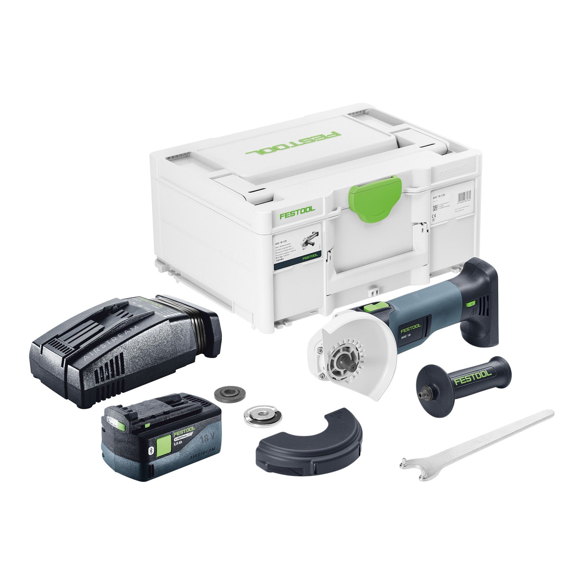 FESTOOL Akku-Winkelschleifer AGC 18-125 EB-Basic Akku Winkelschleifer 18 V 125 mm Brushless + 1x