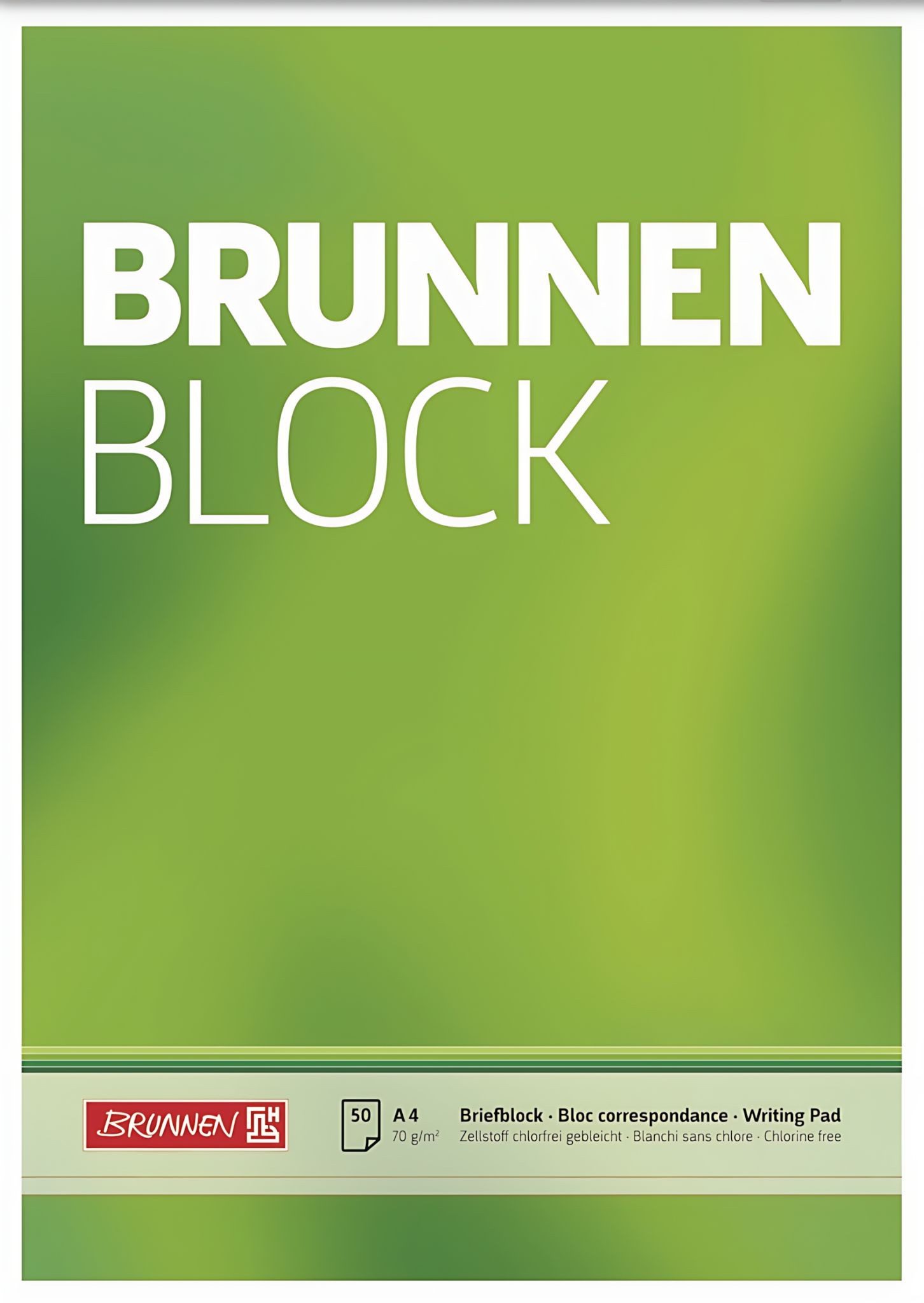 BRUNNEN Notizblock BRUNNEN Briefblock A4 70g unliniertt/unliniert 1052726