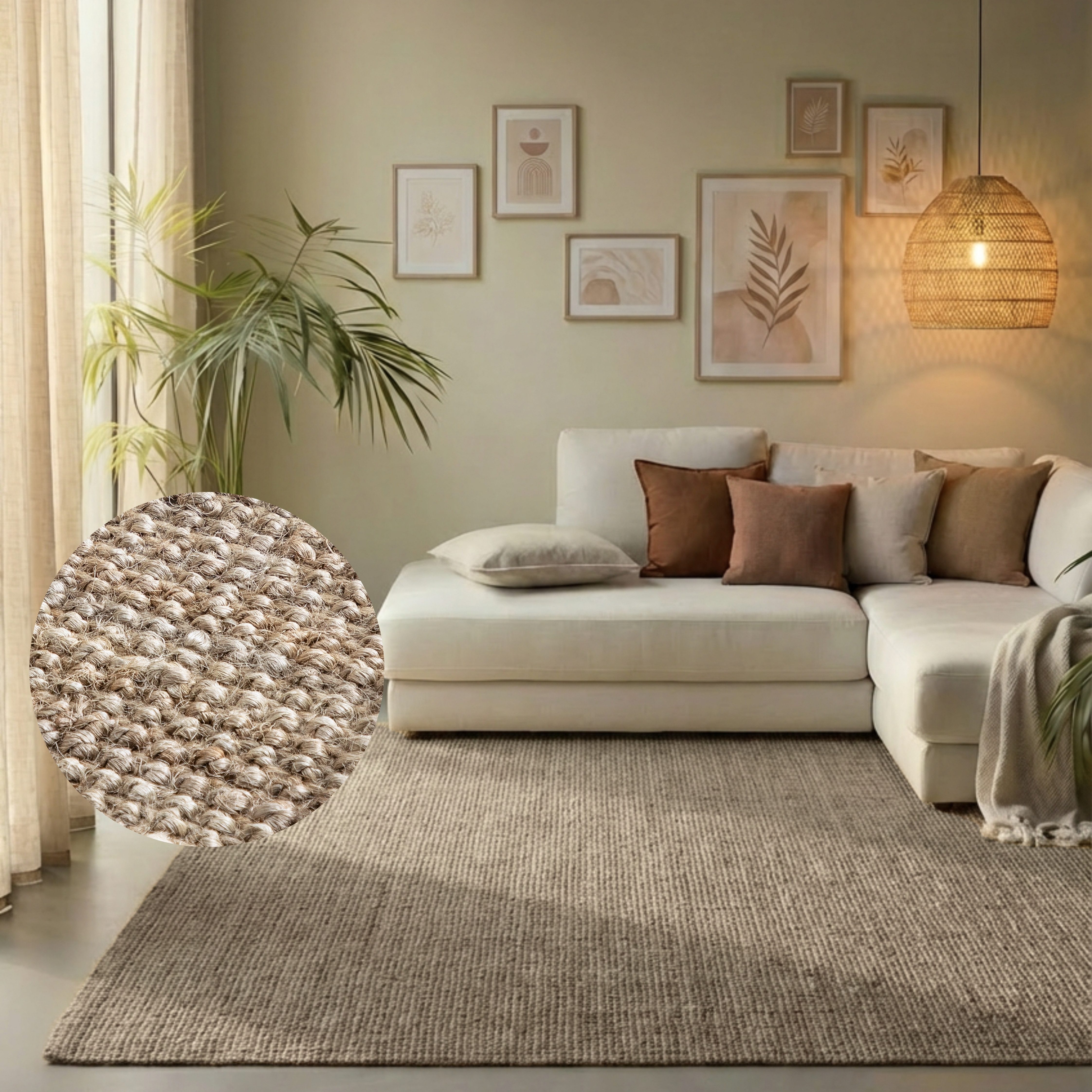 HANSE Home Teppich Jaipur Juteteppich, als Läufer und in Rund, rechteckig, Höhe: 10 mm, 100% Naturfaser, Wohnzimmer, Esszimmer, Schlafzimmer, GRS