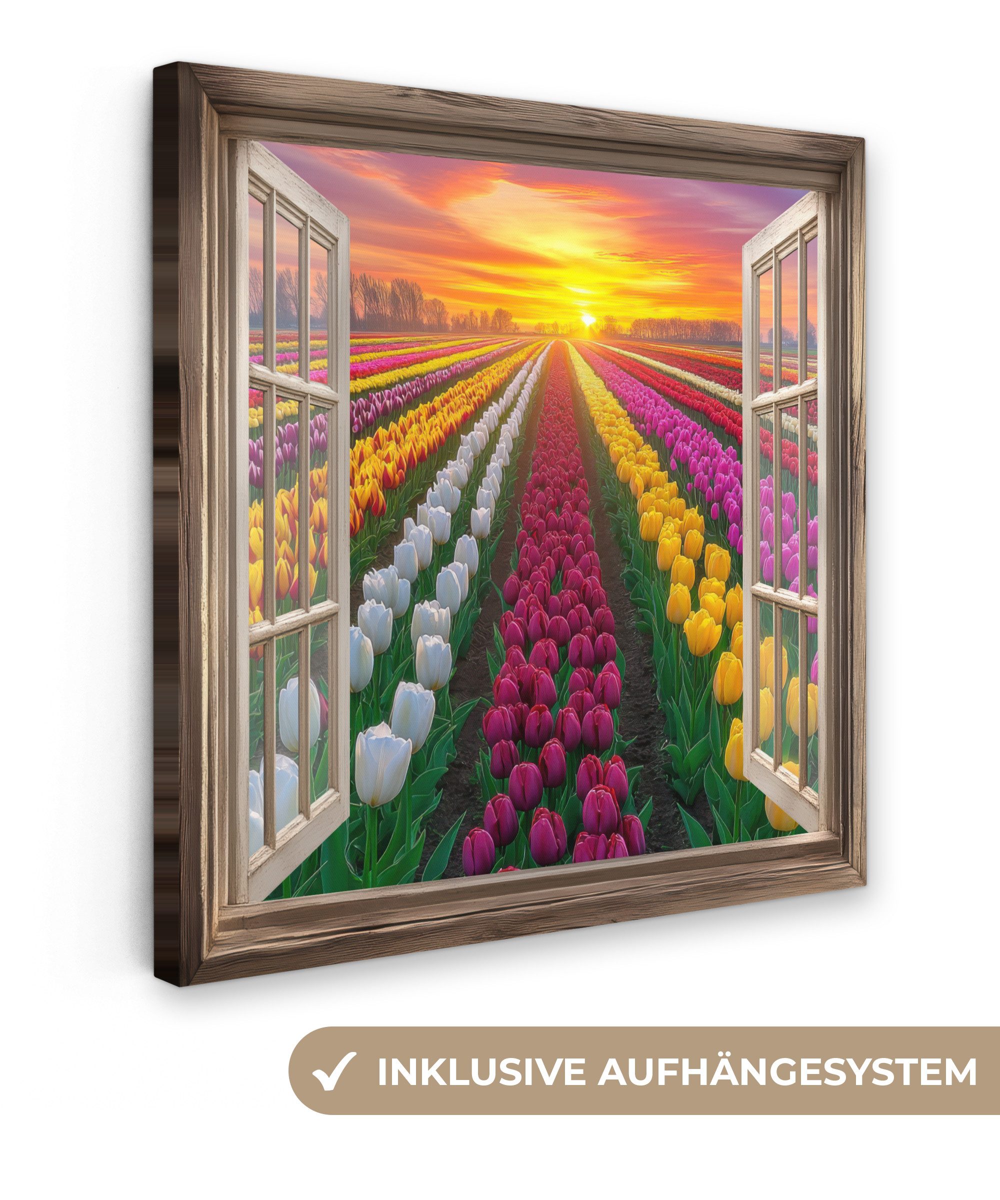OneMillionCanvasses® Leinwandbild Ausblick - Blumen - günstig online kaufen