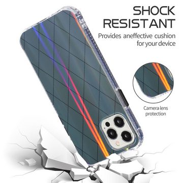 Wigento Handyhülle Für Apple iPhone 12 Pro Max Shockproof TPU Rauten Muster Schutz Tasche Hülle Cover Transparent