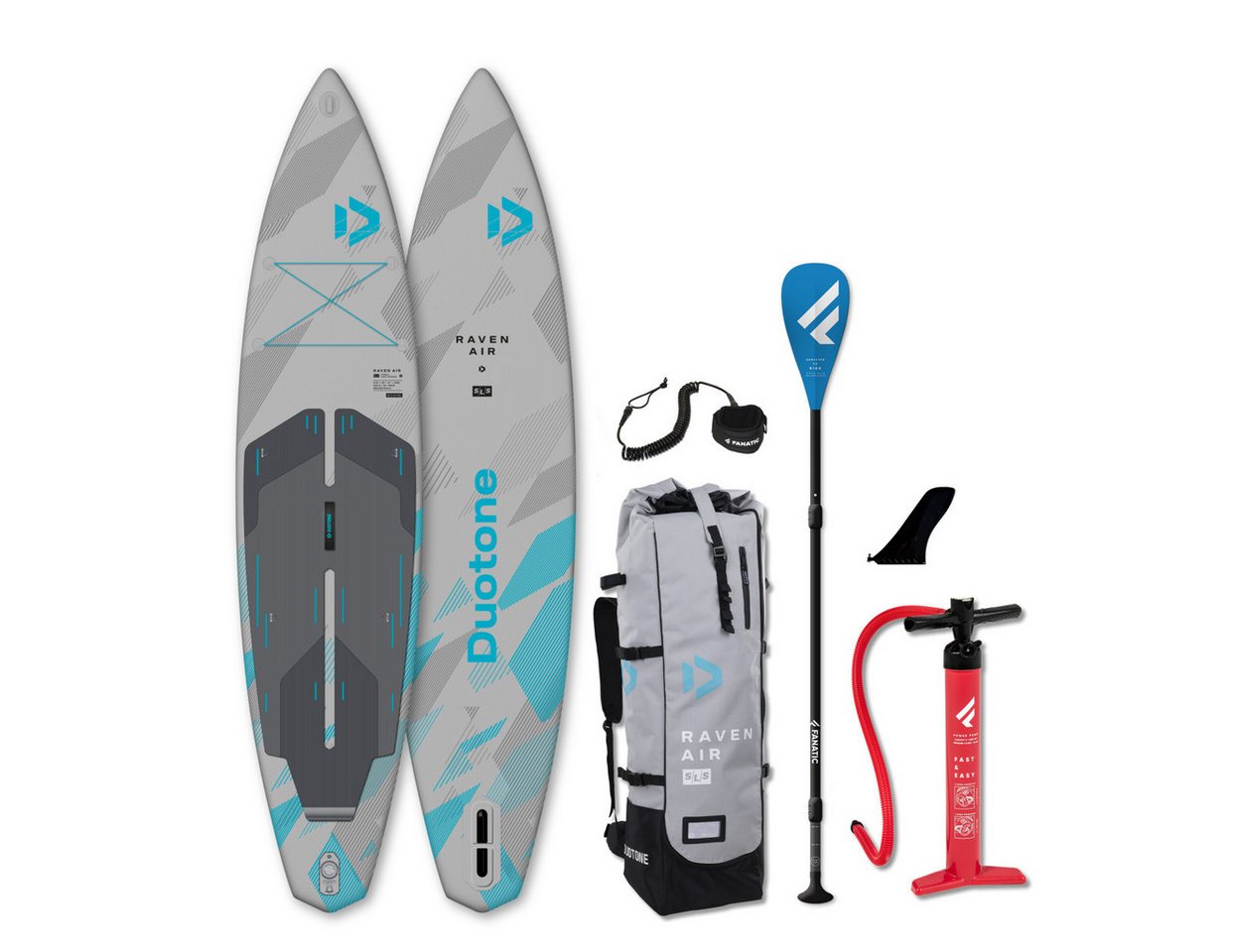 DuoTone SUP-Board DUOTONE RAVEN AIR SLS 12'6 Touring iSUP SUP Board leicht 7,9 kg SUP