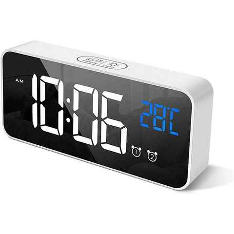 JOEAIS Wecker Digital Wecker Alarm Digital Clock uhren & Wecker Nachttisch uhr Dual-Alarm 5 Helligkeit 16 Klingeltöne 12/24 Stunden Schlummerfunktion