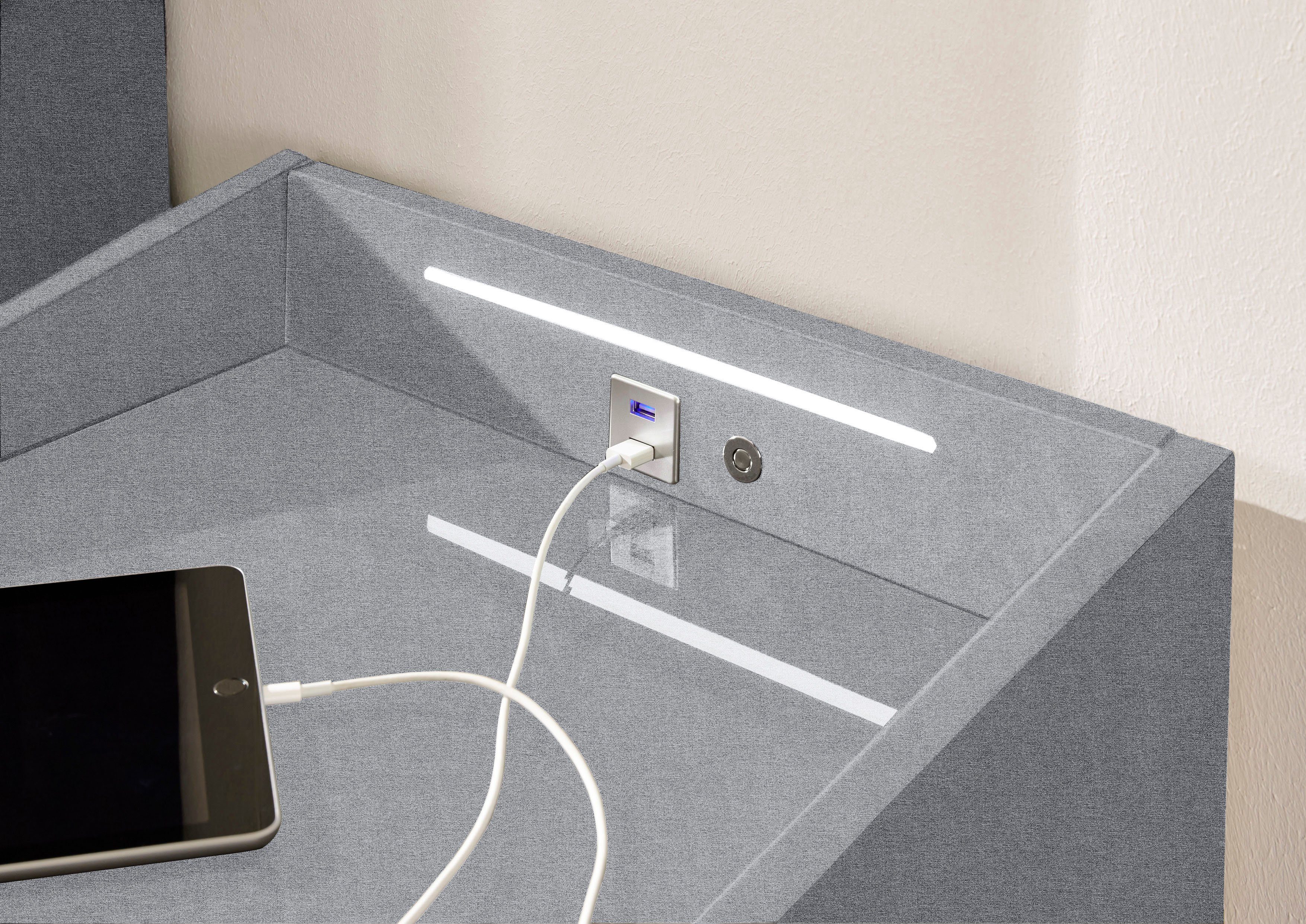 ED und USB-C-Anschluss USB-Anschluss & LED-Beleuchtung Nachtkonsole mit EXCITING DESIGN Moon,