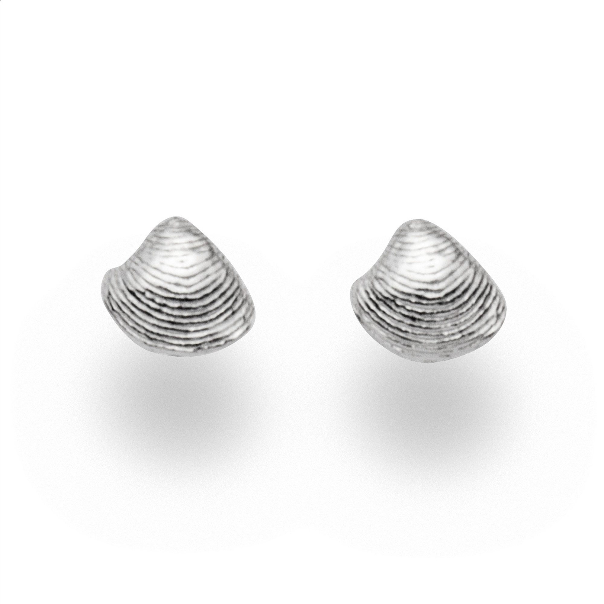DUR Paar Ohrstecker Herzmuschel O5638 925 Silber Rhodiniert 9 mm