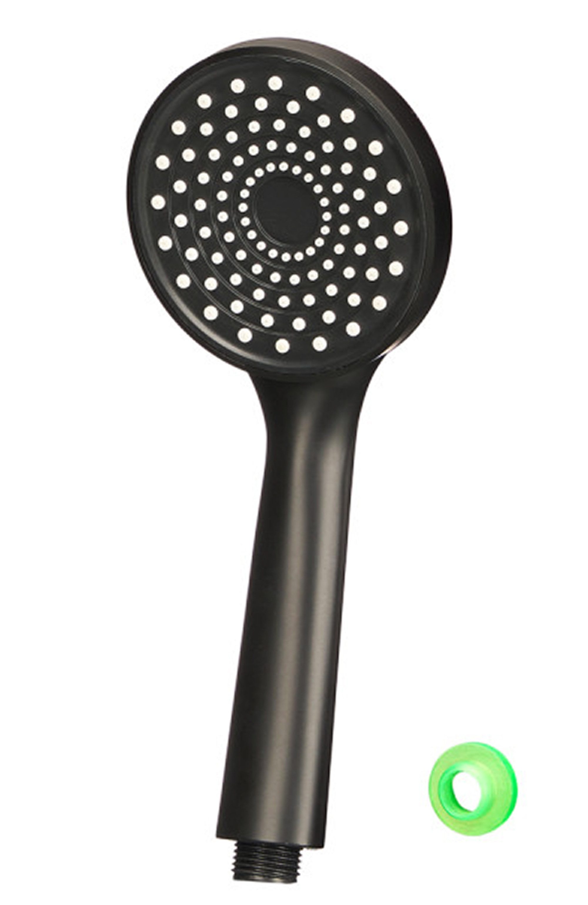 Berilo Regenduschkopf DUSCHKOPF Schwarz 1/2" Handbrause Brause Duschbrause Kopfbrause 65, Shower Head wassersparend Dichtung