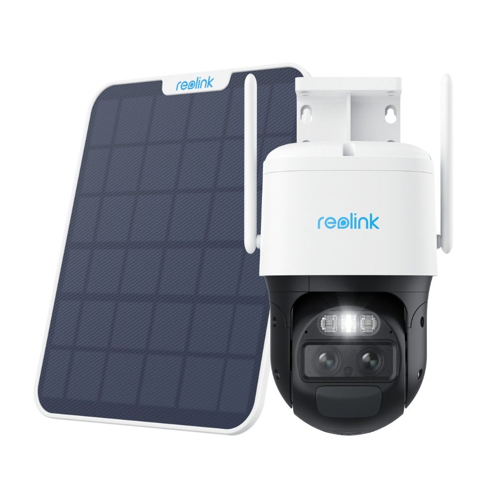 Reolink Überwachungskamera TrackMix+Solarpanel Batterie (Außenbereich, Auto-Zoom und -Tracking,5 GHz/2,4 GHz WLAN 2K 4MP Weitwinkel& Tele)