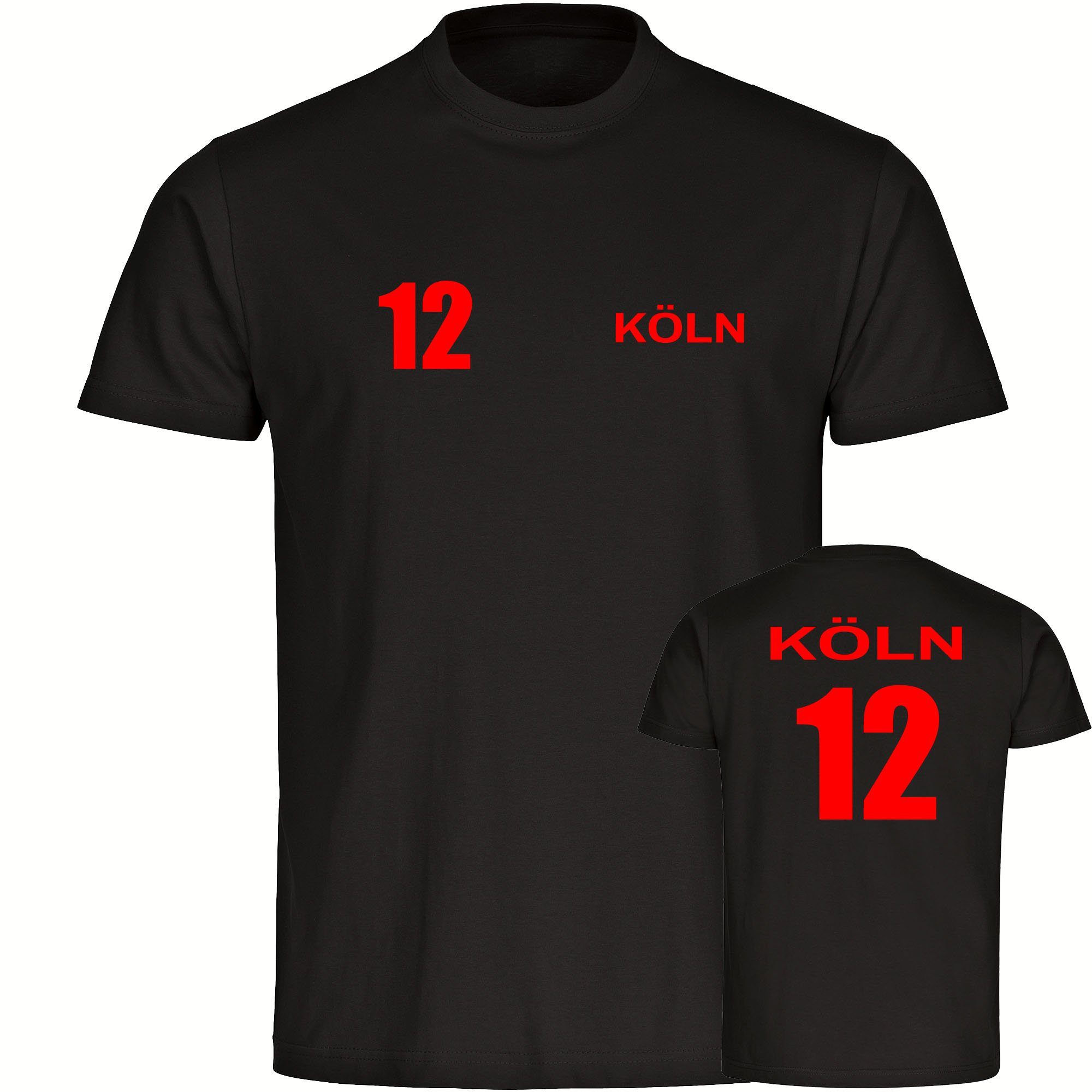 multifanshop T-Shirt Herren Köln - Trikot Nummer 12 - Männer