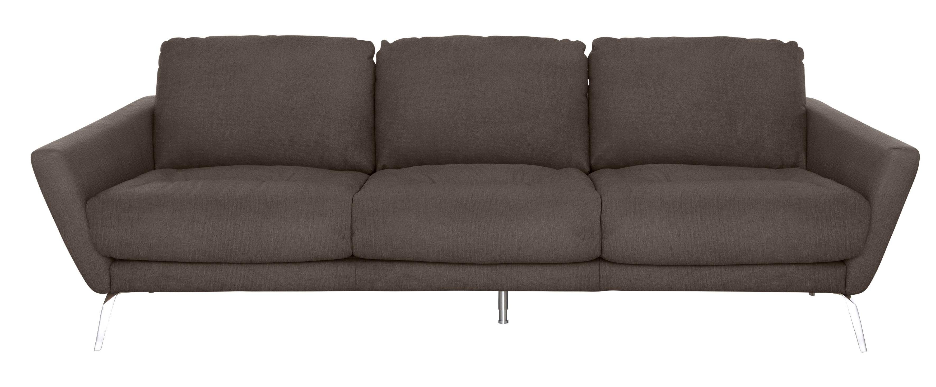 Chrom W.SCHILLIG im Füße Big-Sofa mit Sitz, glänzend dekorativer Heftung softy,