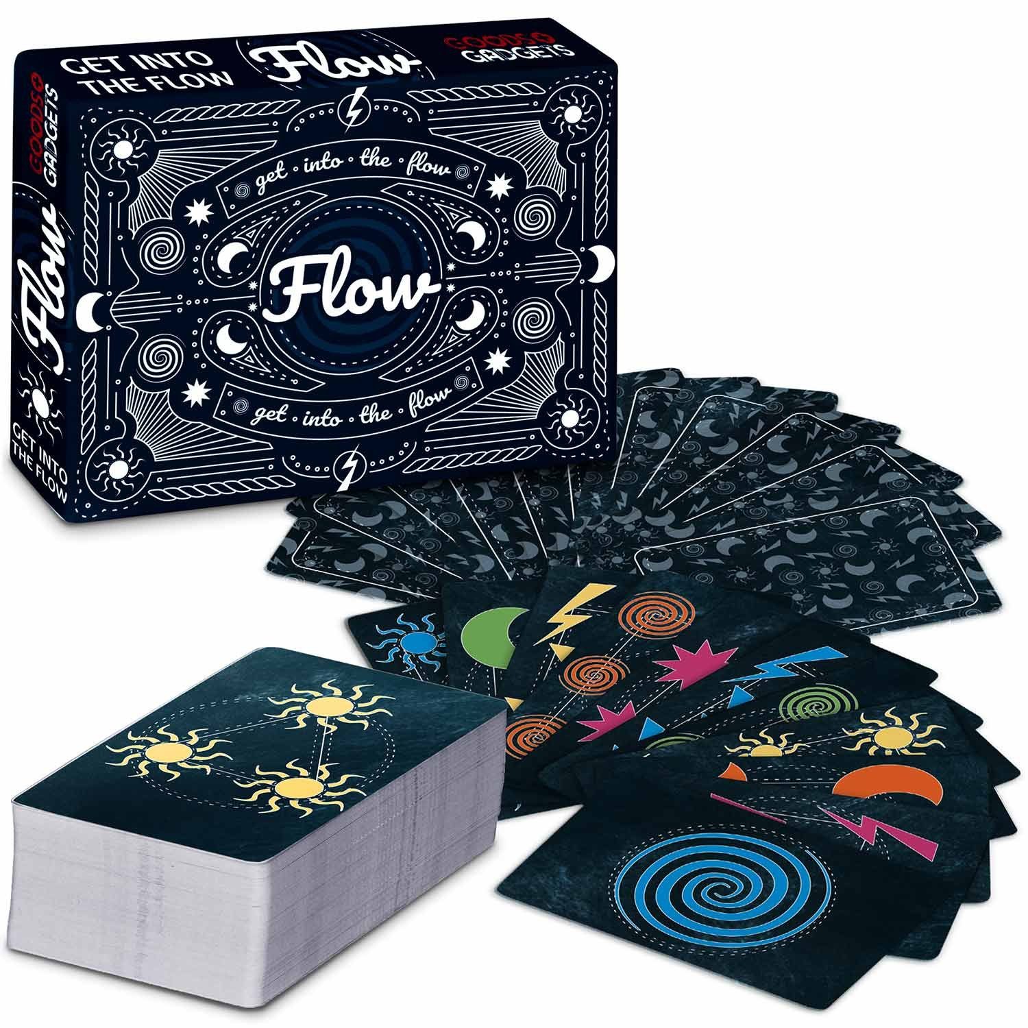 Goods+Gadgets Spiel Flow – Das schnellste Speed-Kartenspiel für 2–4 Spieler mit Adrenalin, Flow, Das wohl schnellste Kartenspiel!
