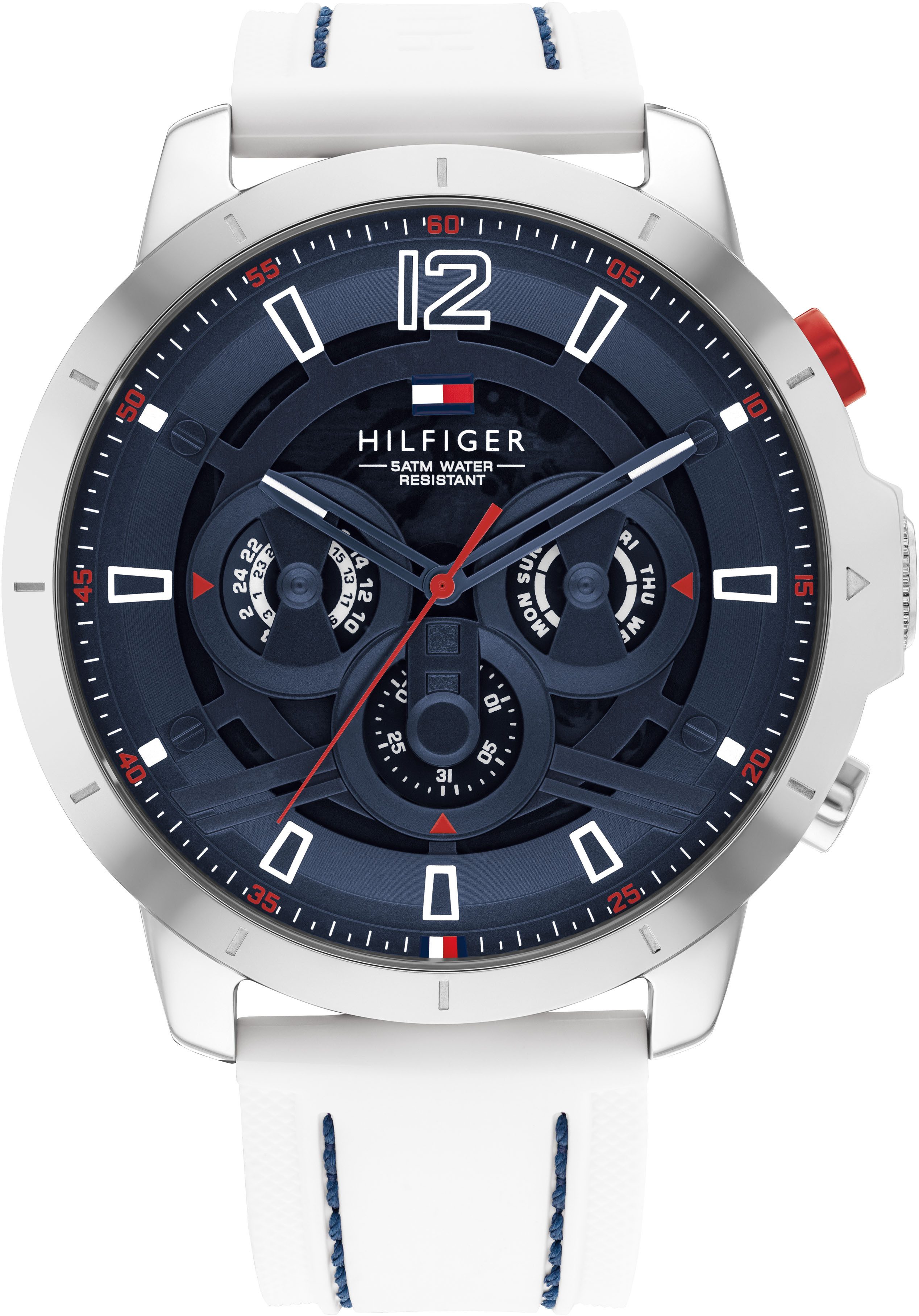 Tommy Hilfiger Multifunktionsuhr LUCA, Quarzuhr, Armbanduhr, Herrenuhr, Datum, 12/24-Stunden-Anzeige