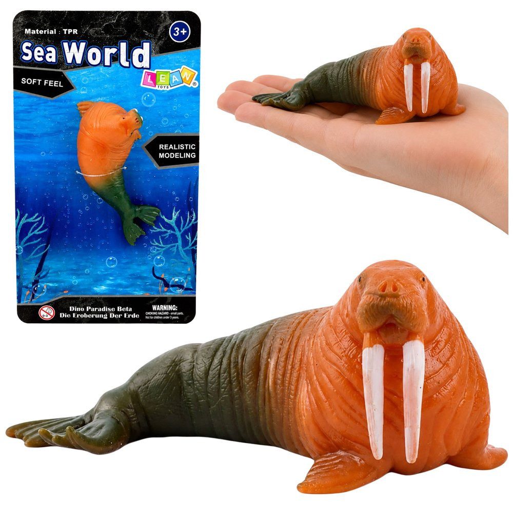 Wisam Lernspielzeug Walross-Gummifigur, dehnbar, realistisches Meeressäugetier, 13 cm