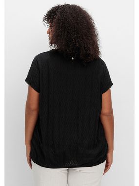 Sheego T-Shirt Große Größen mit transparentem Ausbrennermuster