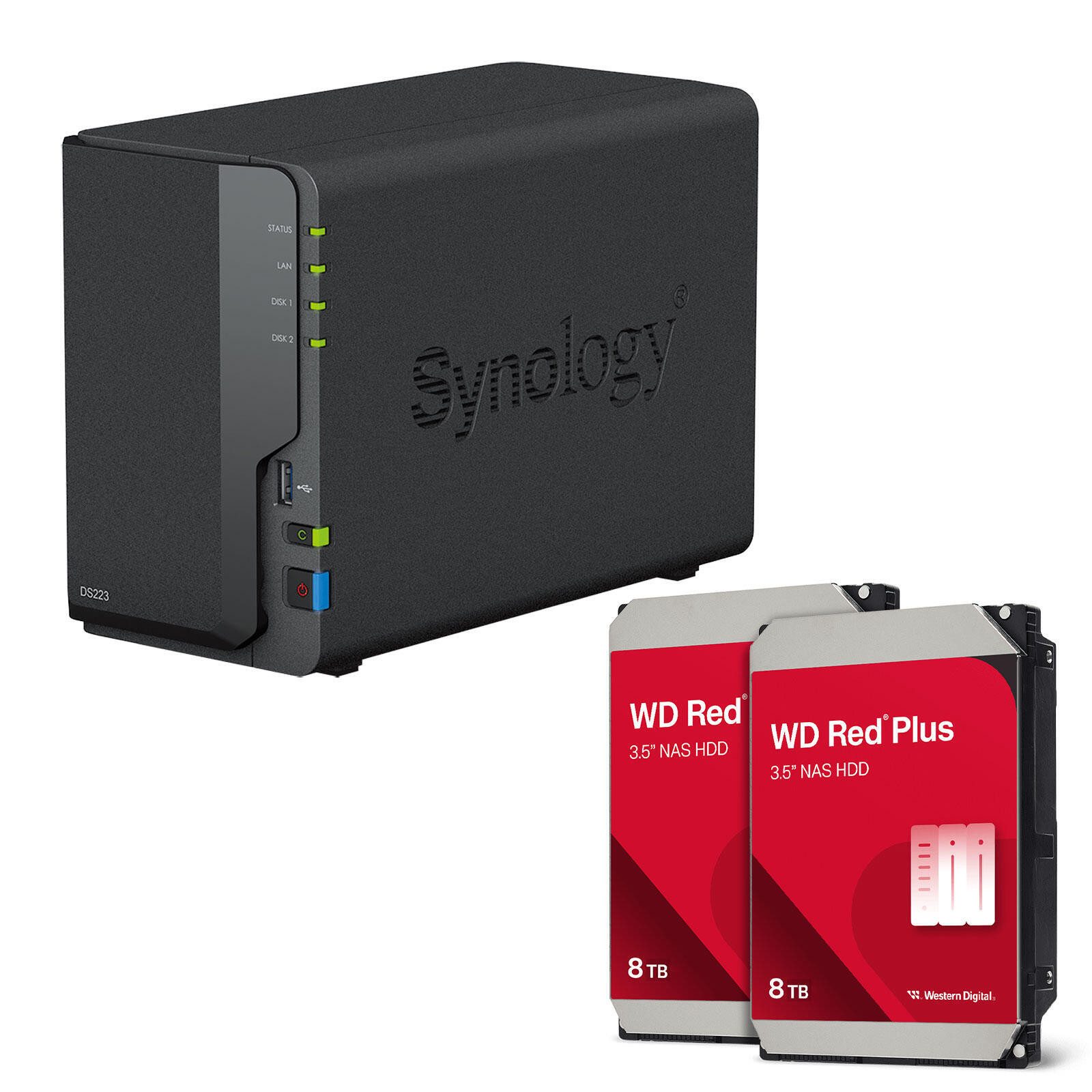 Synology Synology DS223 + Western Digital WD80EFPX HDD-NAS-Festplatte