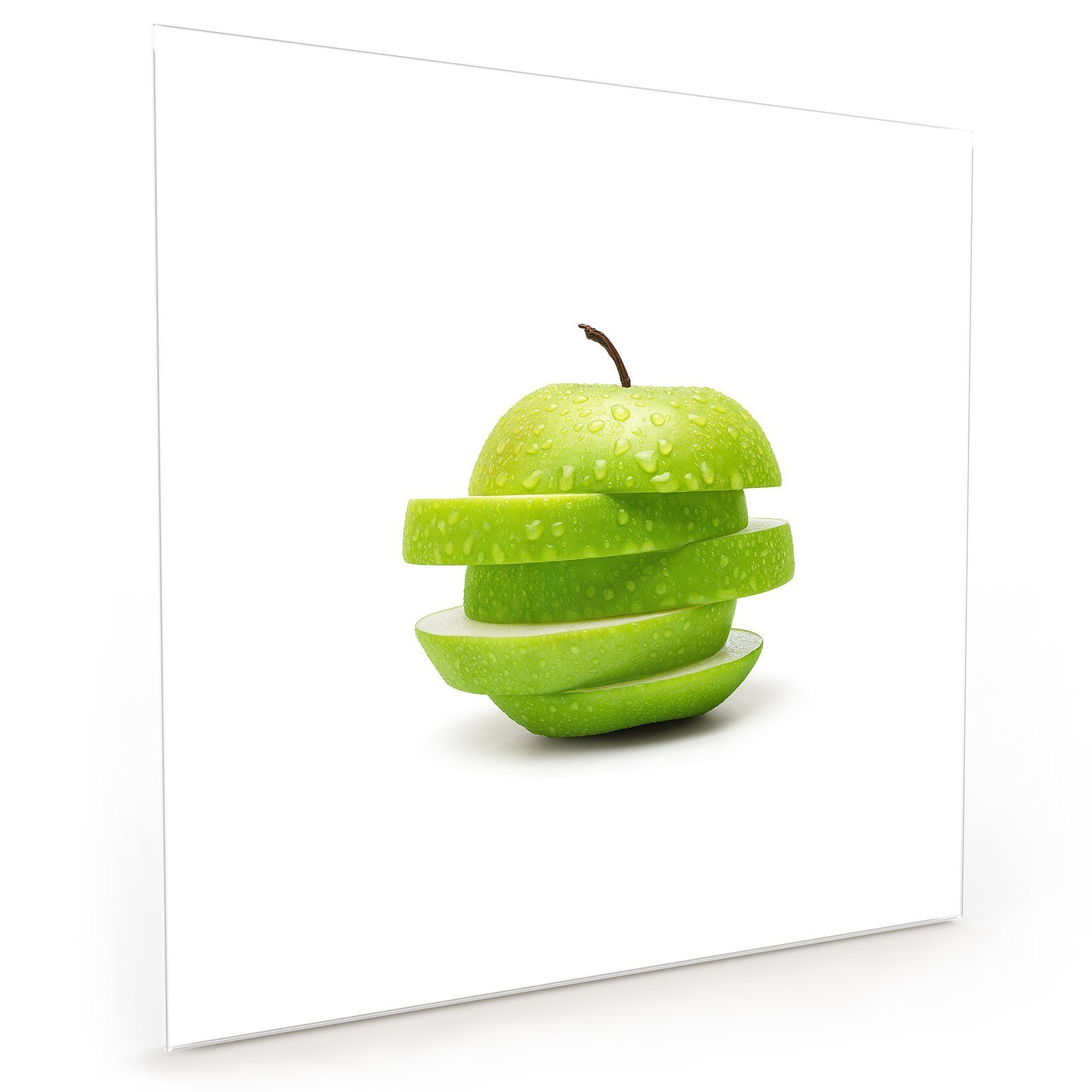 Primedeco Spritzschutz grün Glas Küchenrückwand Apfel mit gestapelt Küchenrückwand Motiv