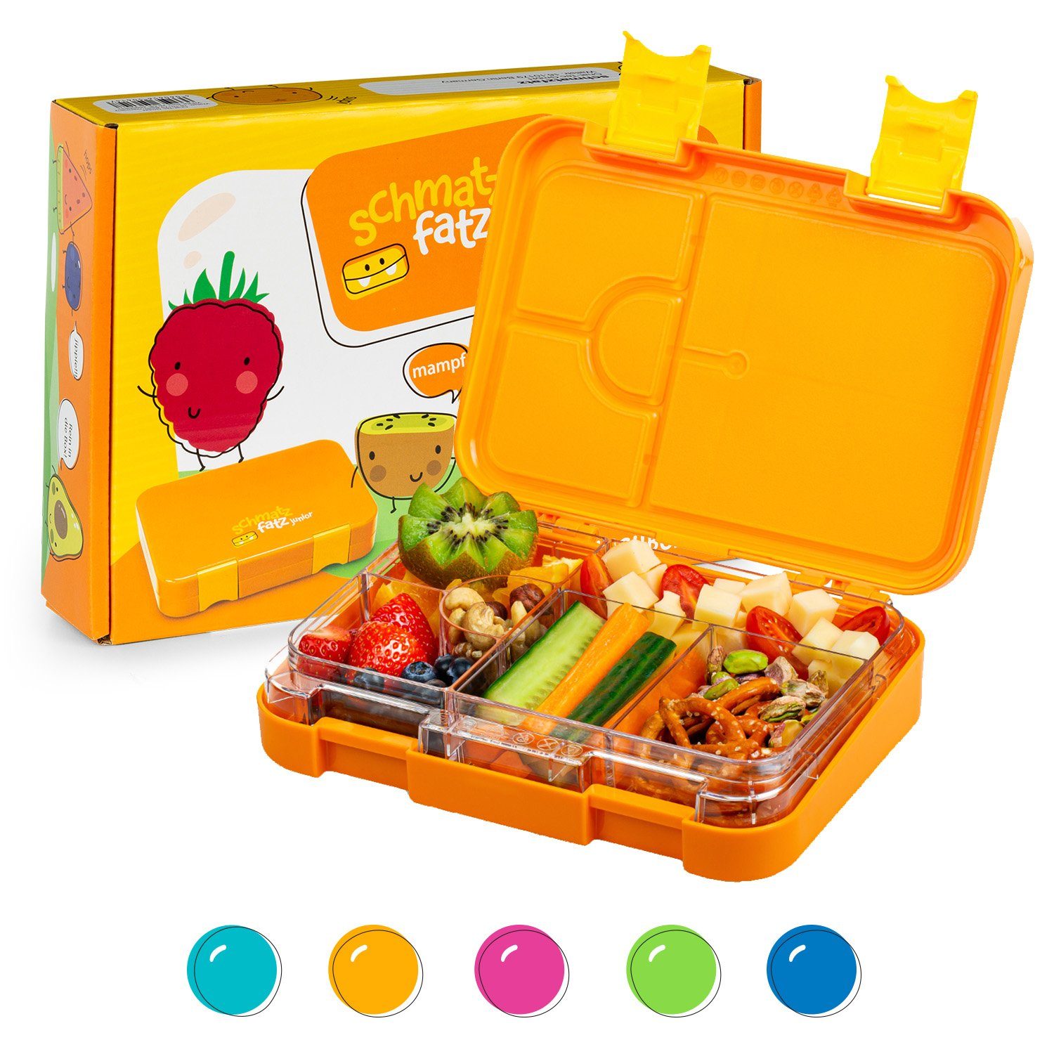 Klarstein Frischhaltedose schmatzfatz junior Lunchbox, Kunststoff, (Packung) Orange | Frischhaltedosen