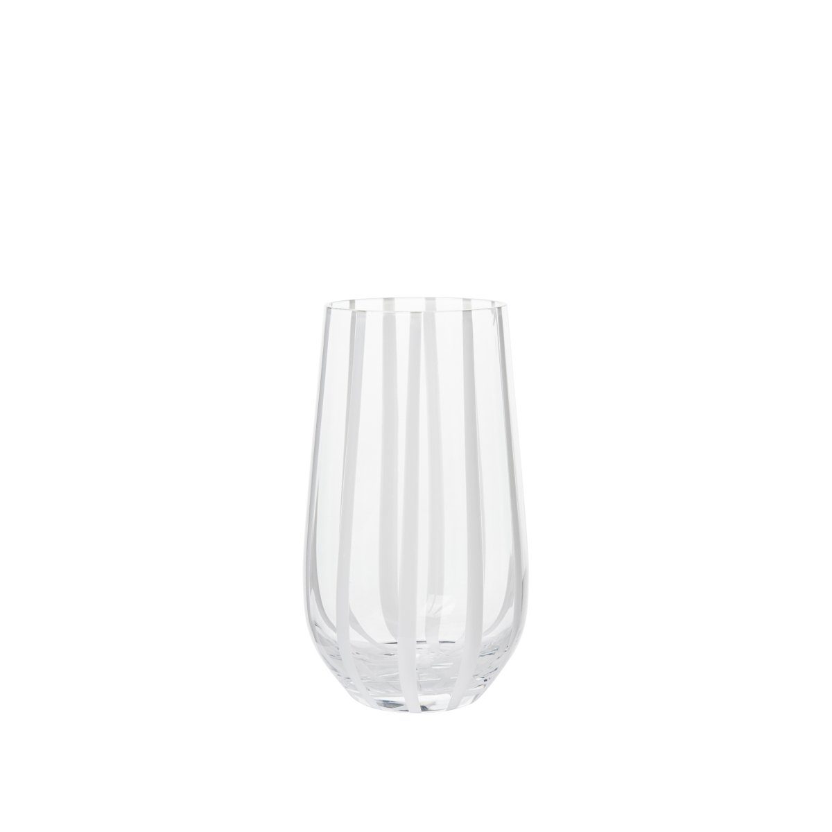 Broste Copenhagen Gläser-Set Stripe Wasserglas 0,55l, Mundgeblasenes Glas
