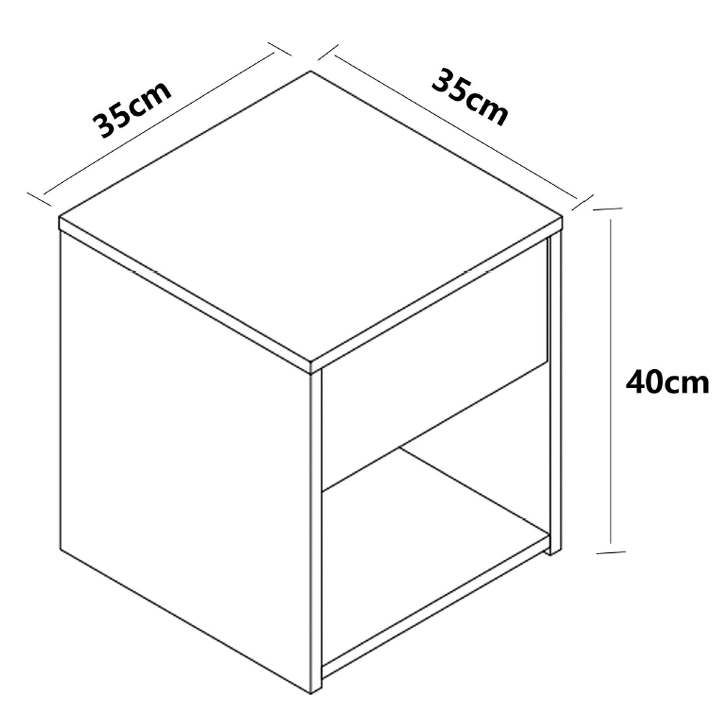 VCM Nachttisch Sledo Mini B. 35 x T. 35 x H. 40 cm, 1 Fach, Holzwerkstoff Nachtkommode, für Ordnung im Schlafzimmer – Bild 4 von 4