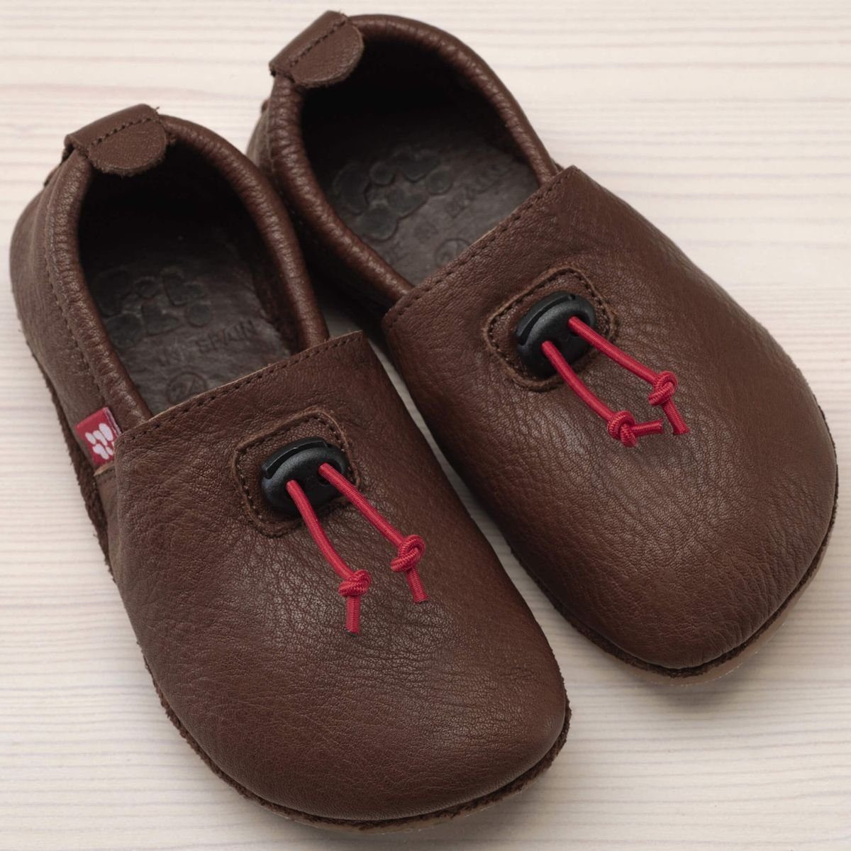 POLOLO Kinderschuhe Cordel, Barfußschuh Dunkelbraun