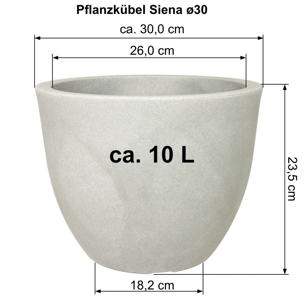 Heimwerkercenter Blumentopf MePla Blumentopf Pflanzkübel Siena ø30 cm, Terra, frostfester Kunstoff