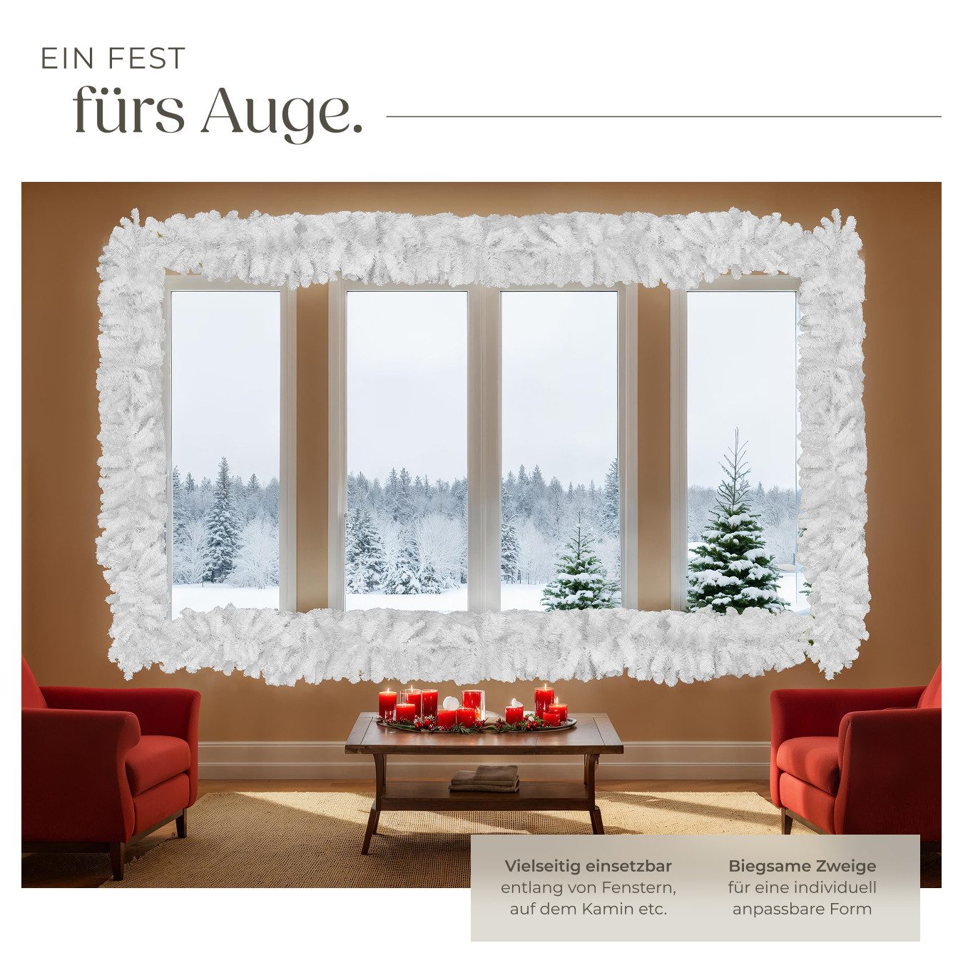 tectake Girlanden Weihnachtsgirlande, naturgetreu
