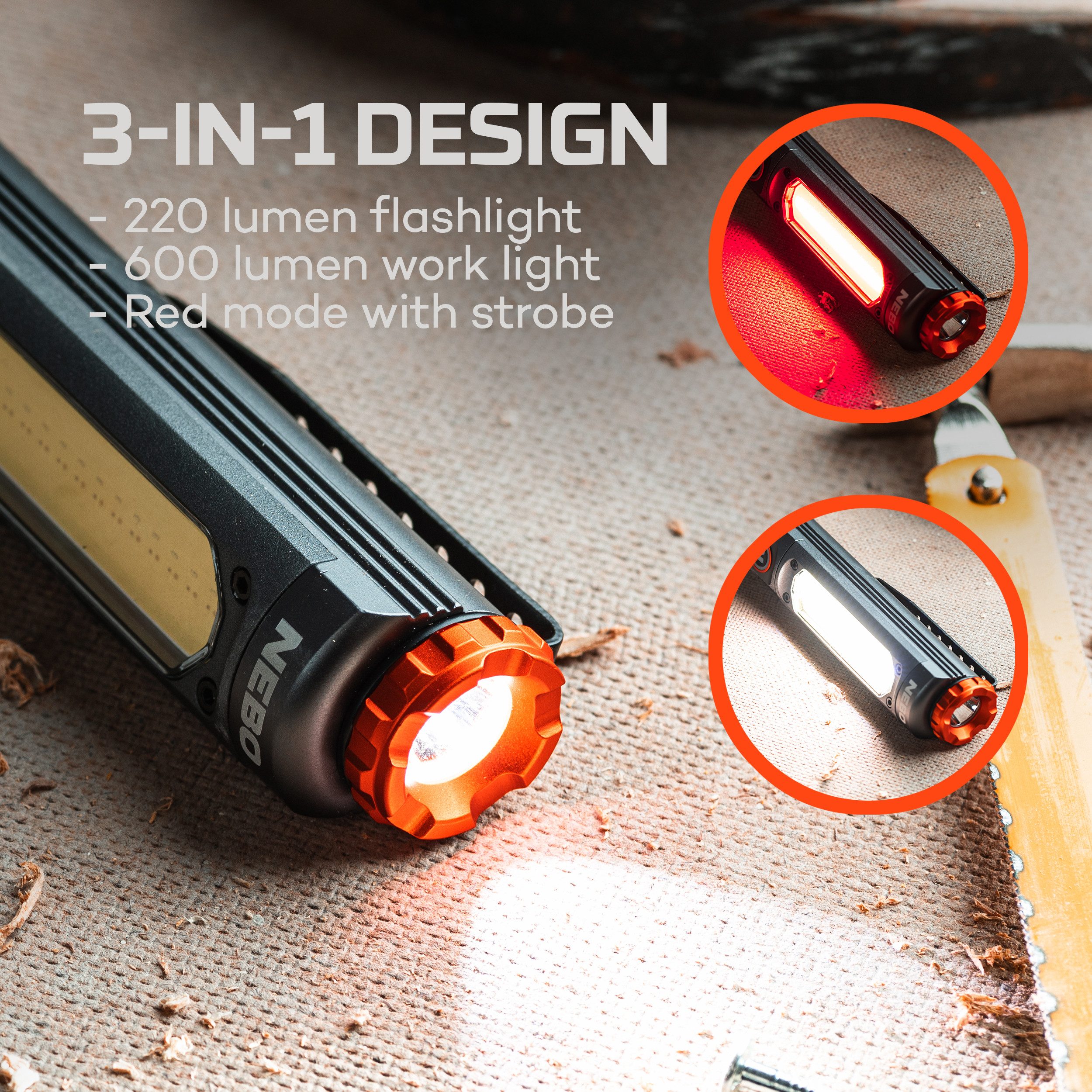 NEBO LED Taschenlampe Nebo BIG LARRY PRO (Set, 2-St., Taschenlampe inkl. Ladekabel)