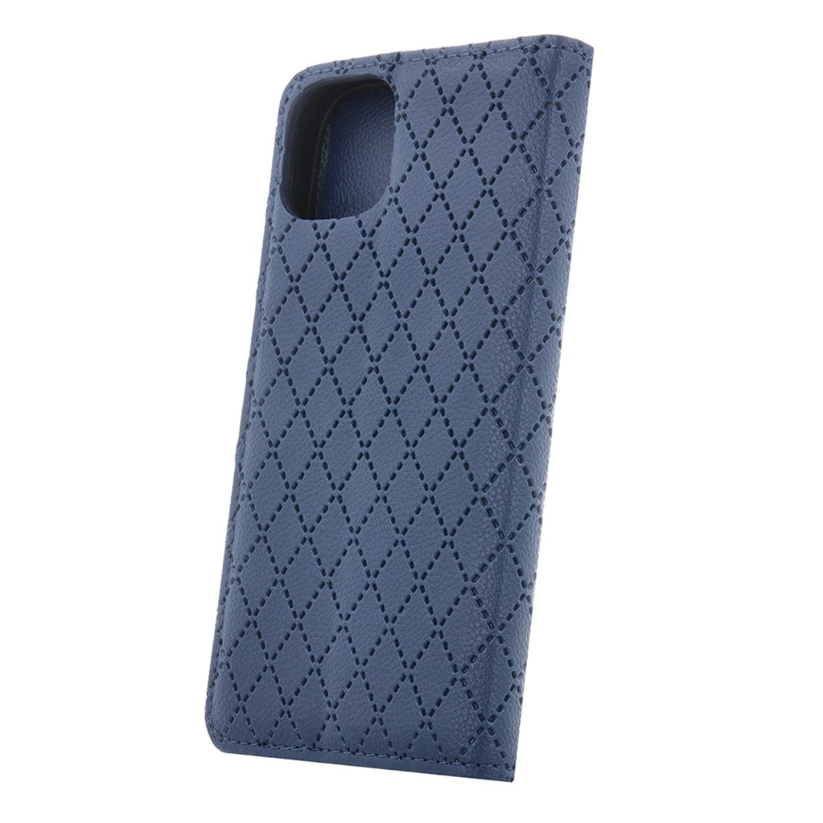 COFI 1453 Handyhülle Smart Caro für Samsung Galaxy A56 5G Dunkelblau Wallet Karomuster 6,7, Kariert mit Kartenfach und Standfunktion