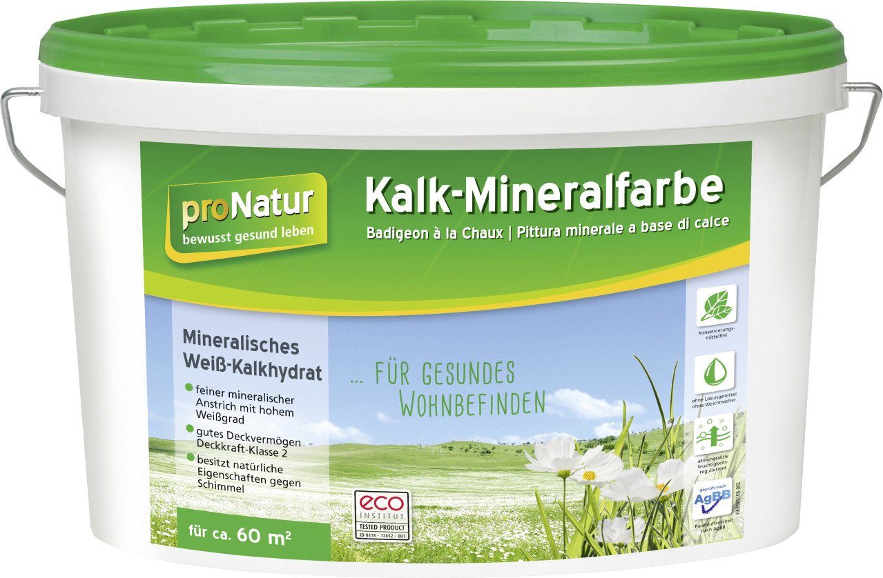 Wandfarbe Pronatur Kalk-Mineralfarbe 10 L weiß