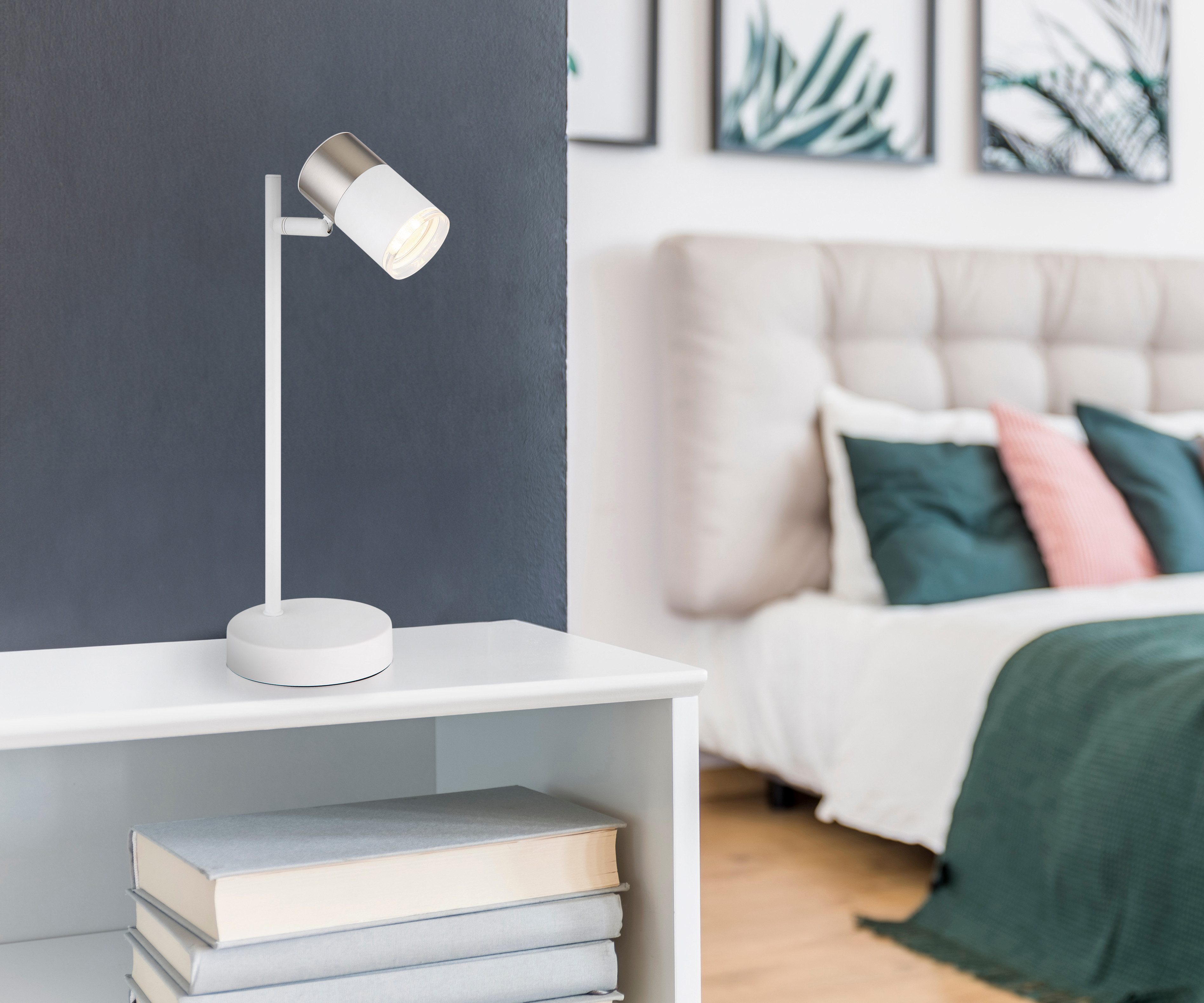 GLOBO LIGHTING Tischleuchte BRISBON, ohne Leuchtmittel, Tischlampe Nachttischlampe Deko-Tischleuchte Schlafzimmer