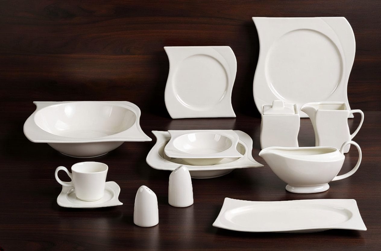 Tullip Kombiservice (43-tlg), 6 Personen, Stilvolles Geschirrset für Tisch und Kaffee