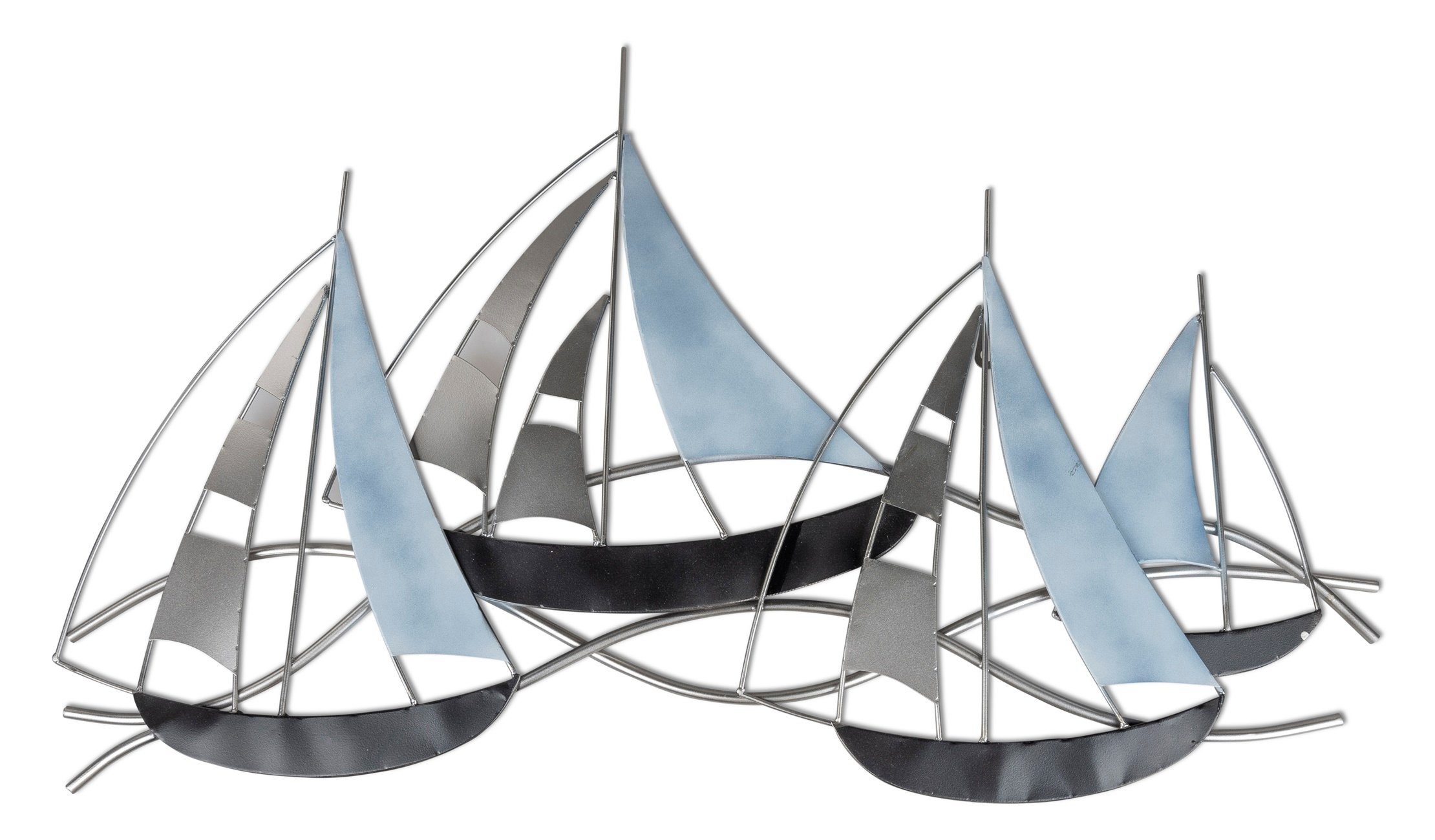 dekojohnson Wanddekoobjekt Wanddeko Segelboot Wandobjekt Schiff Metall 80cm