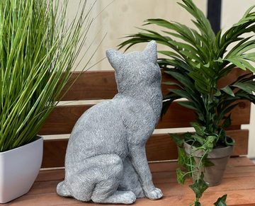 Stone and Style Gartenfigur Steinfigur sitzende Katze