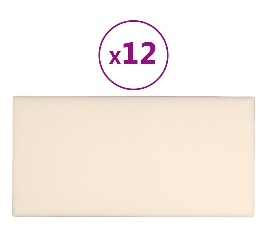 Thumbnail - vidaXL Wandpaneel Wandpaneele 12 Stk. Creme 30x15 cm Samt 0,54 m², (12-tlg)