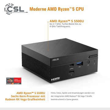 Asus PN51 5500U / 16GB / 1000 GB M.2 SSD Mini-PC (AMD Ryzen 5 5500U, Radeon Graphics, 16 GB RAM, 1000 GB SSD)