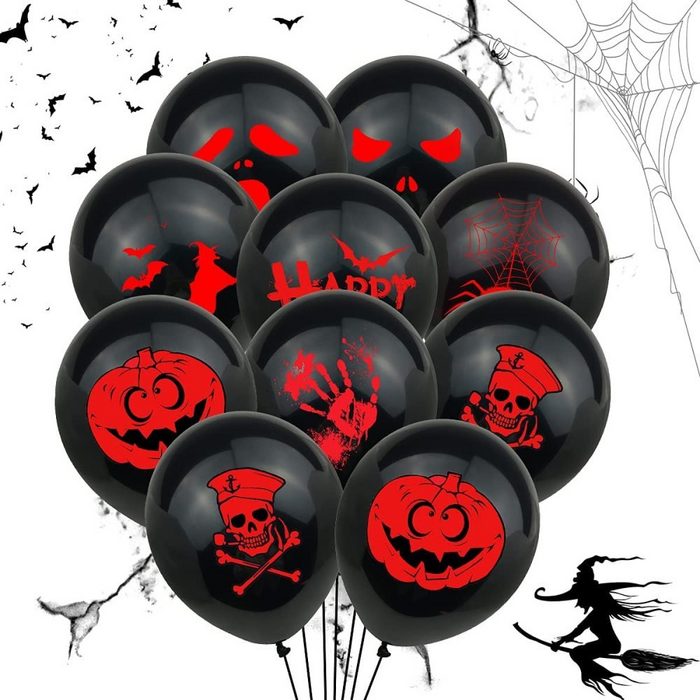 GelldG Dekoobjekt 60 Stück Halloween Luftballons Halloween Deko Set Halloween Ballons