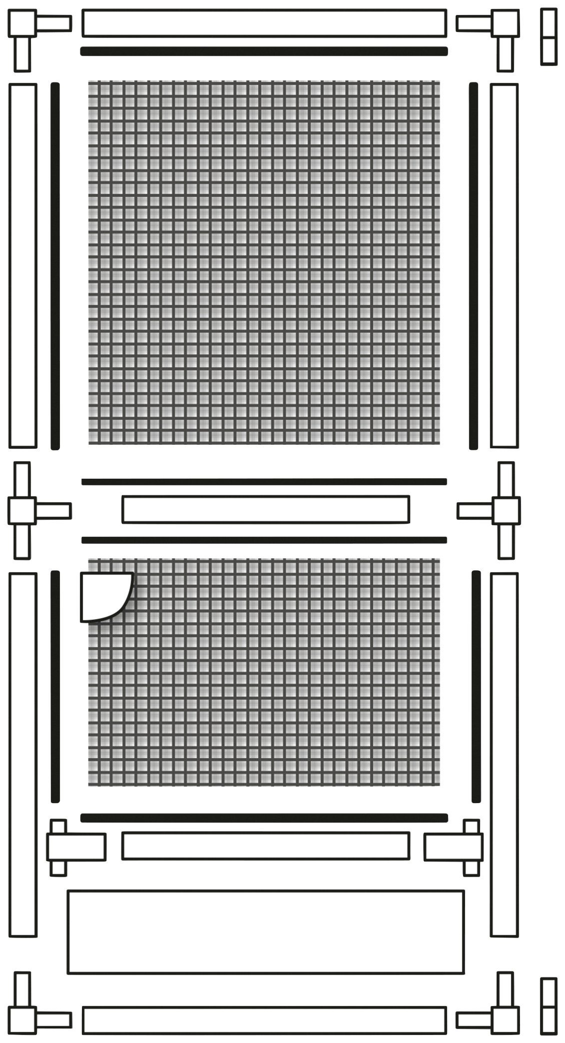 Fliegengitter 100 für weiß, x SCHELLENBERG Balkontür Terrassentür, mit 210 und Rahmen, cm, 70052 Insektenschutz-Tür