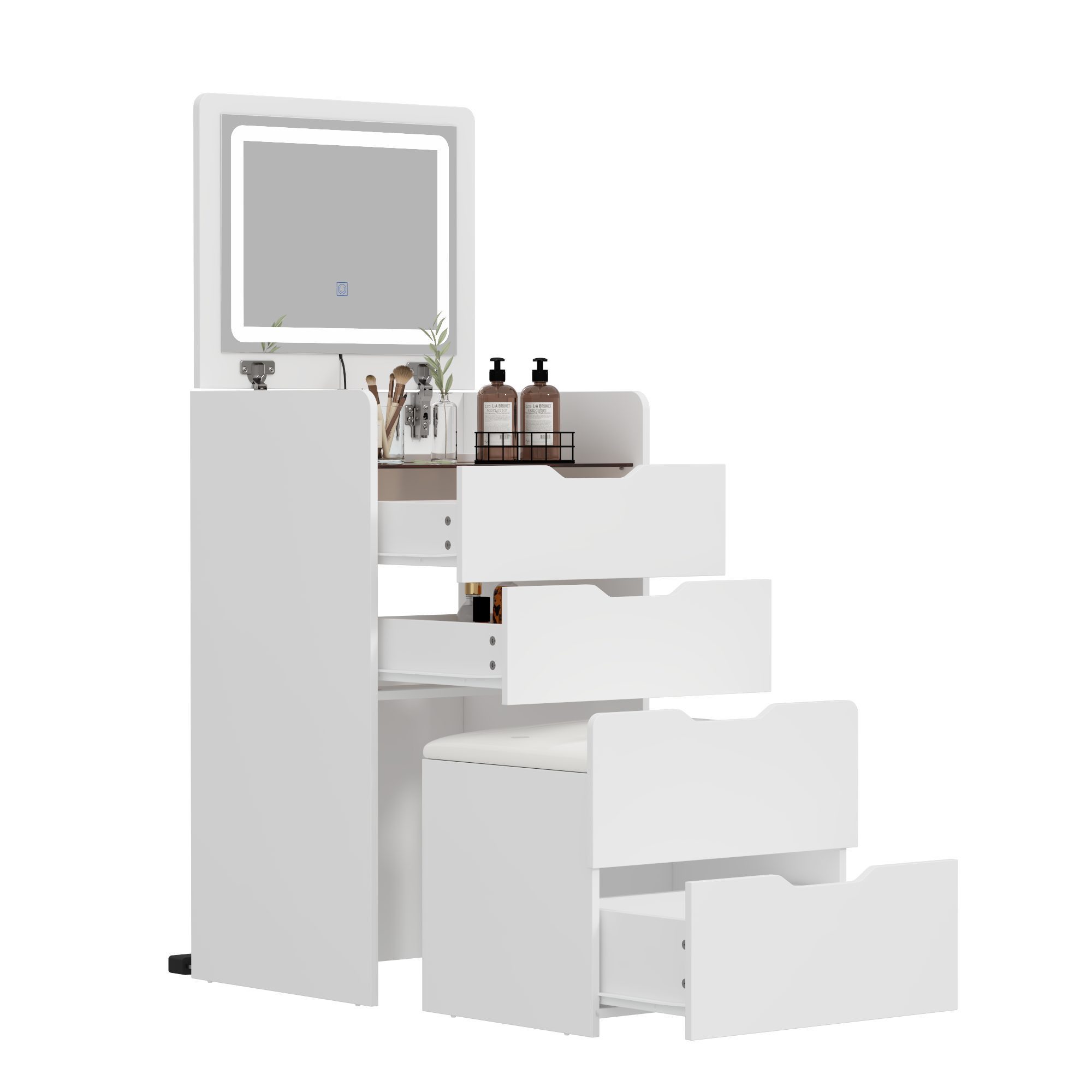 FUFU&GAGA Schminktisch mit 3 Schubladen, Beleuchtung in 3 Farben günstig online kaufen