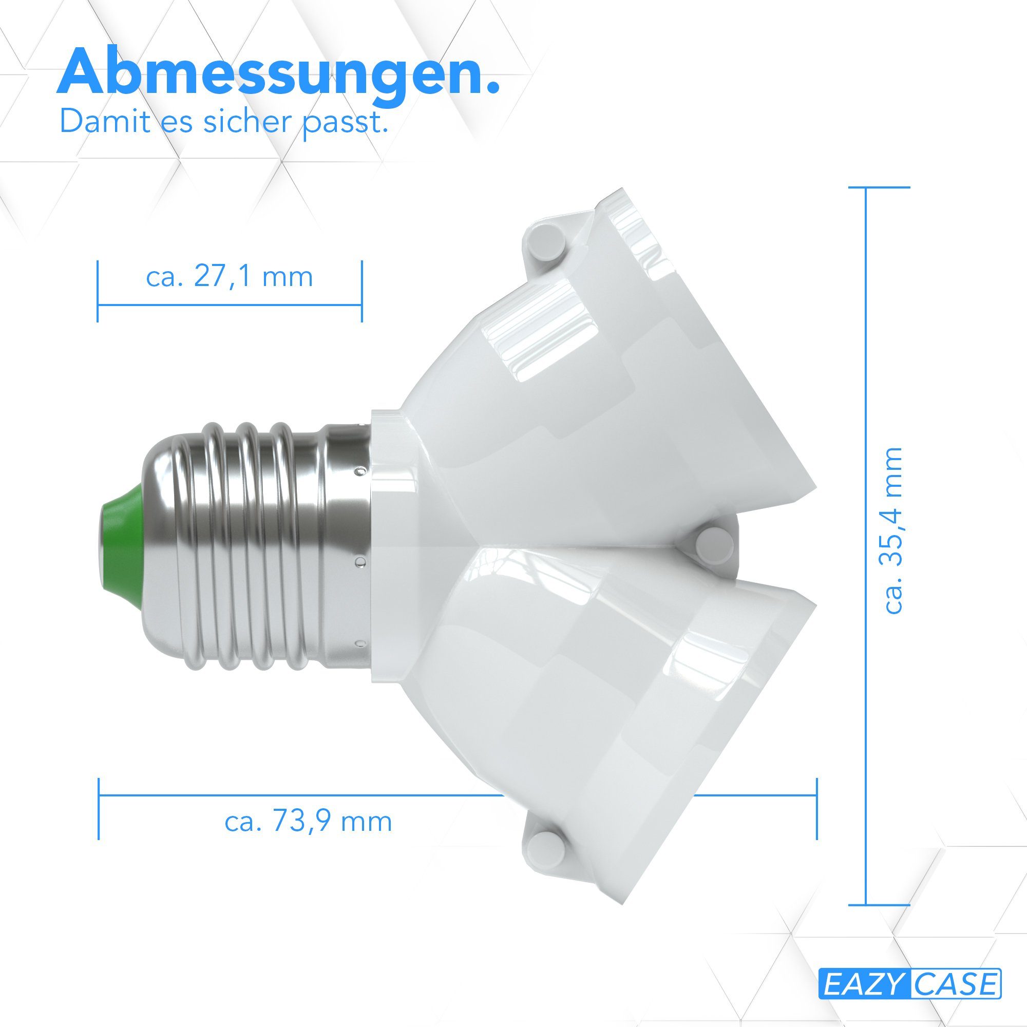E27 Halogen 2x auf Fassung E27 Lampe EAZY Glühbirne LED 4-St), Konve, Adapter Lampenfassung Lampensockel Sets 2x E27 CASE (Spar-Set, zu E27 Energiesparlampe Adapter Lampe Lampenadapter