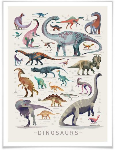 Wall-Art Poster »Dinosaurs«, Dinosaurier (1 Stück), Poster, Wandbild, Bild, Wandposter