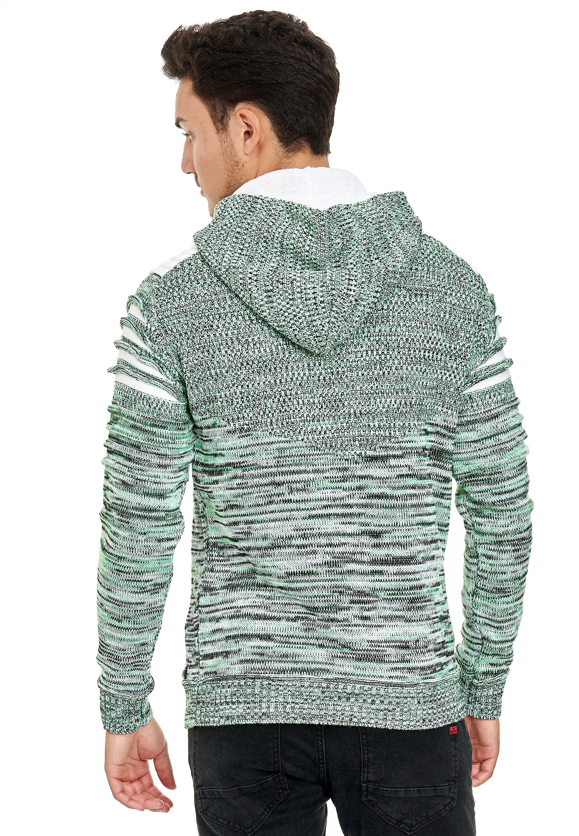 Rusty Neal Kapuzensweatshirt in modernem mint Strickdesign