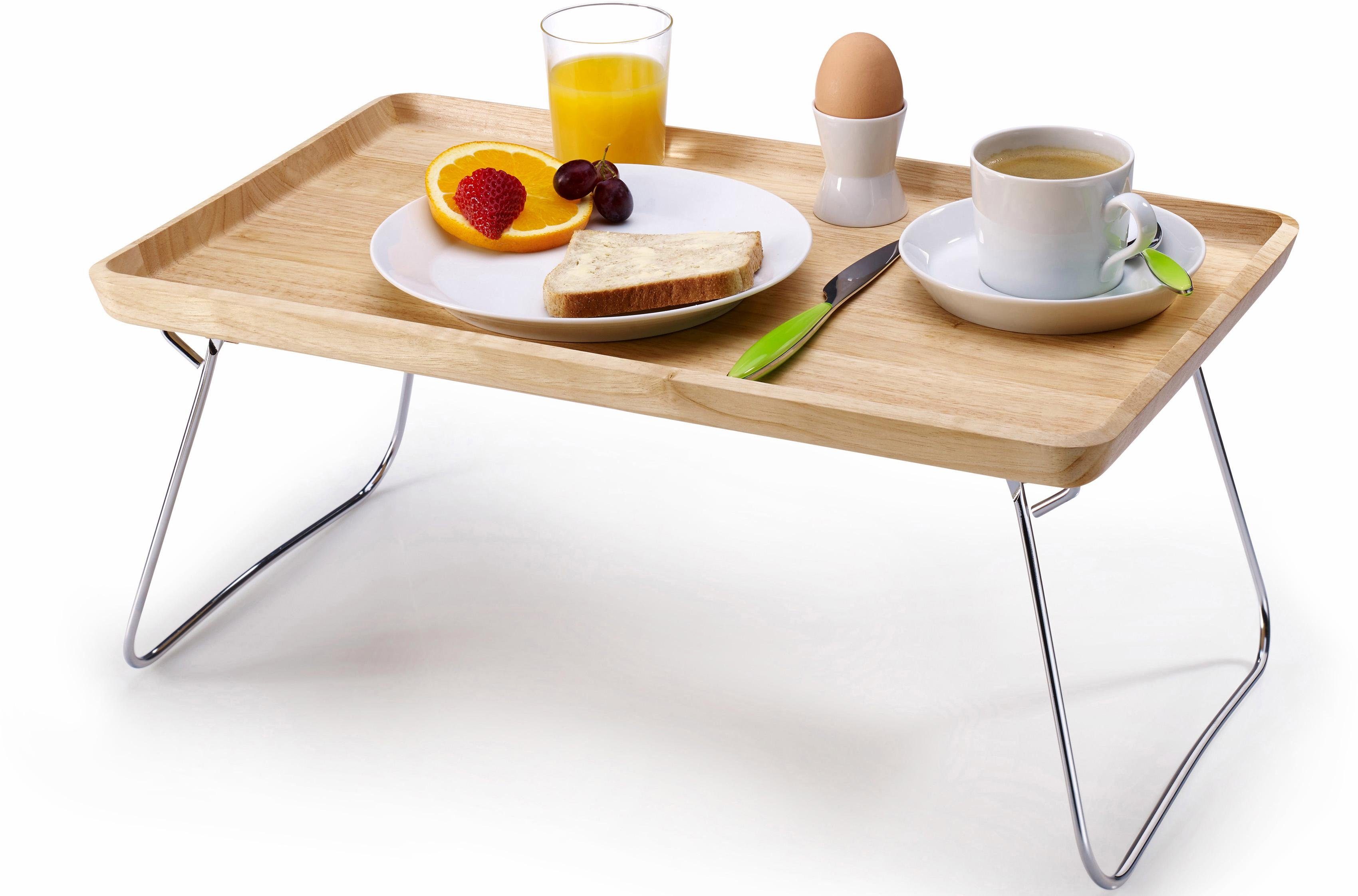 Continenta Tablett, Holzwerkstoff, (1-tlg), Handarbeit, mit ausklappbaren Füßen