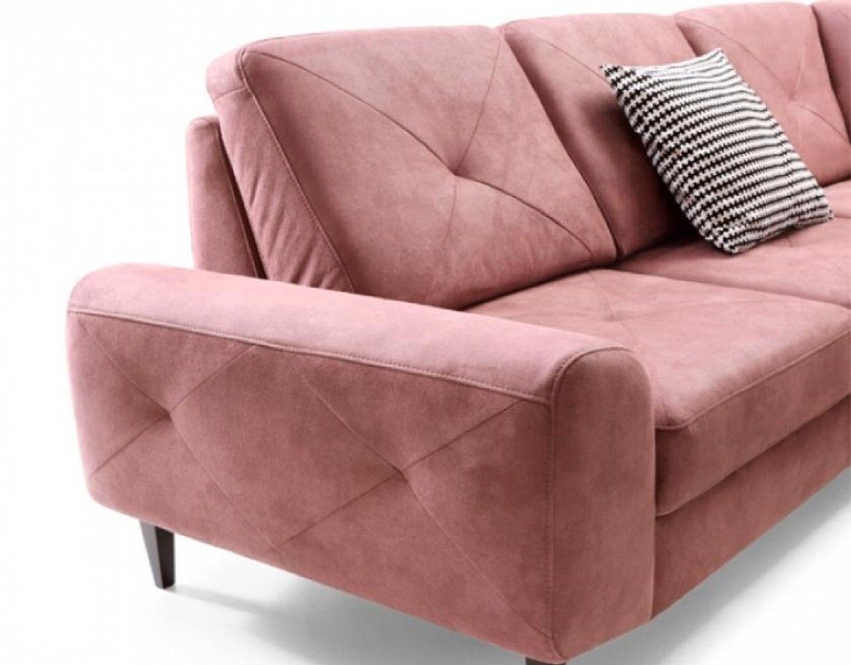 Europe Eckgarnitur Ecksofa 3 L Luxus Möbel, Sofa Couch Form Made Teile, Rosa in JVmoebel Polstersofa Ecksofa