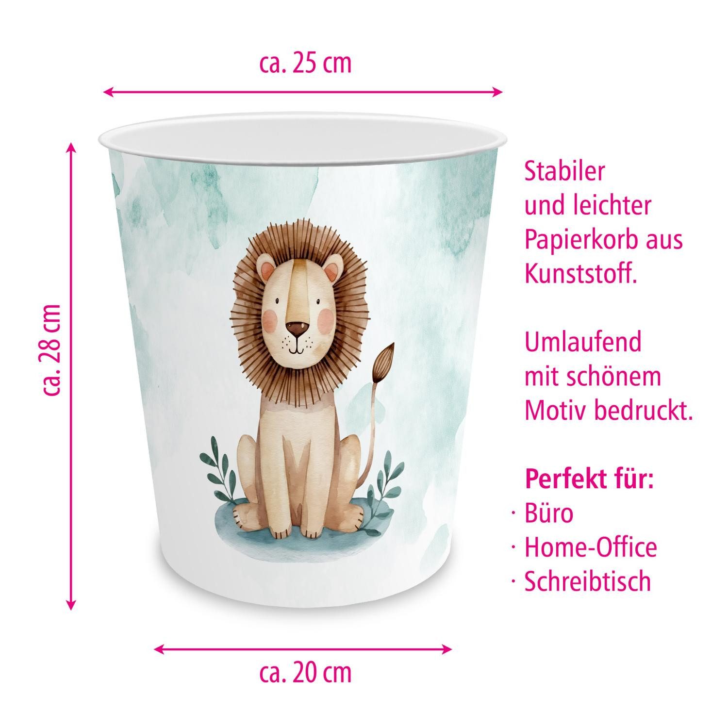 itenga Papierkorb itenga Papierkorb mit Schreibunterlage Motiv LÖWE Set